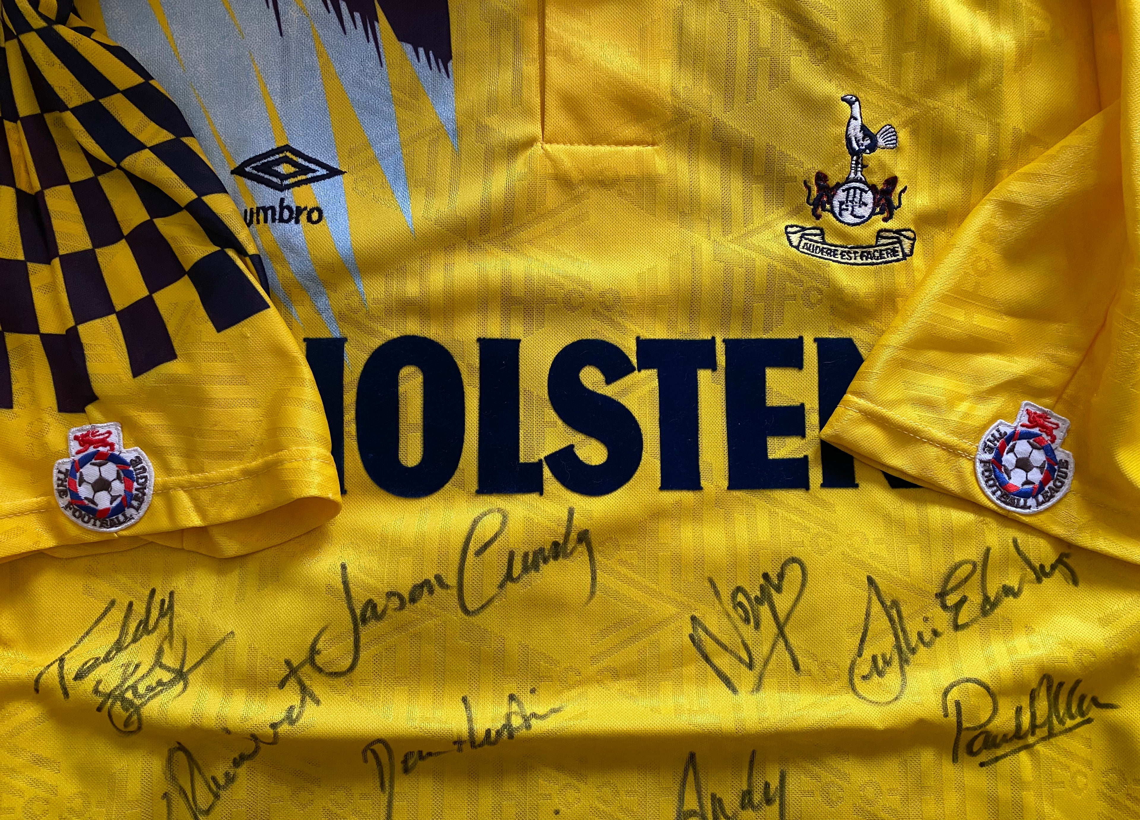 1991/92 TOTTENHAM HOTSPUR MATCH WORN AWAY SHIRT #13
