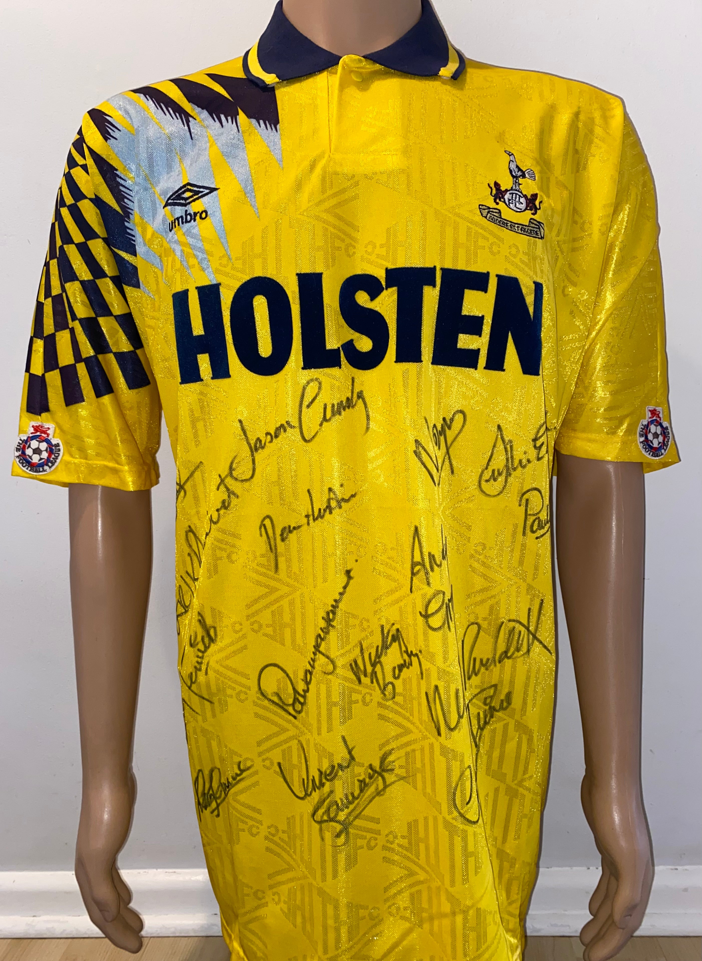 1991/92 TOTTENHAM HOTSPUR MATCH WORN AWAY SHIRT #13