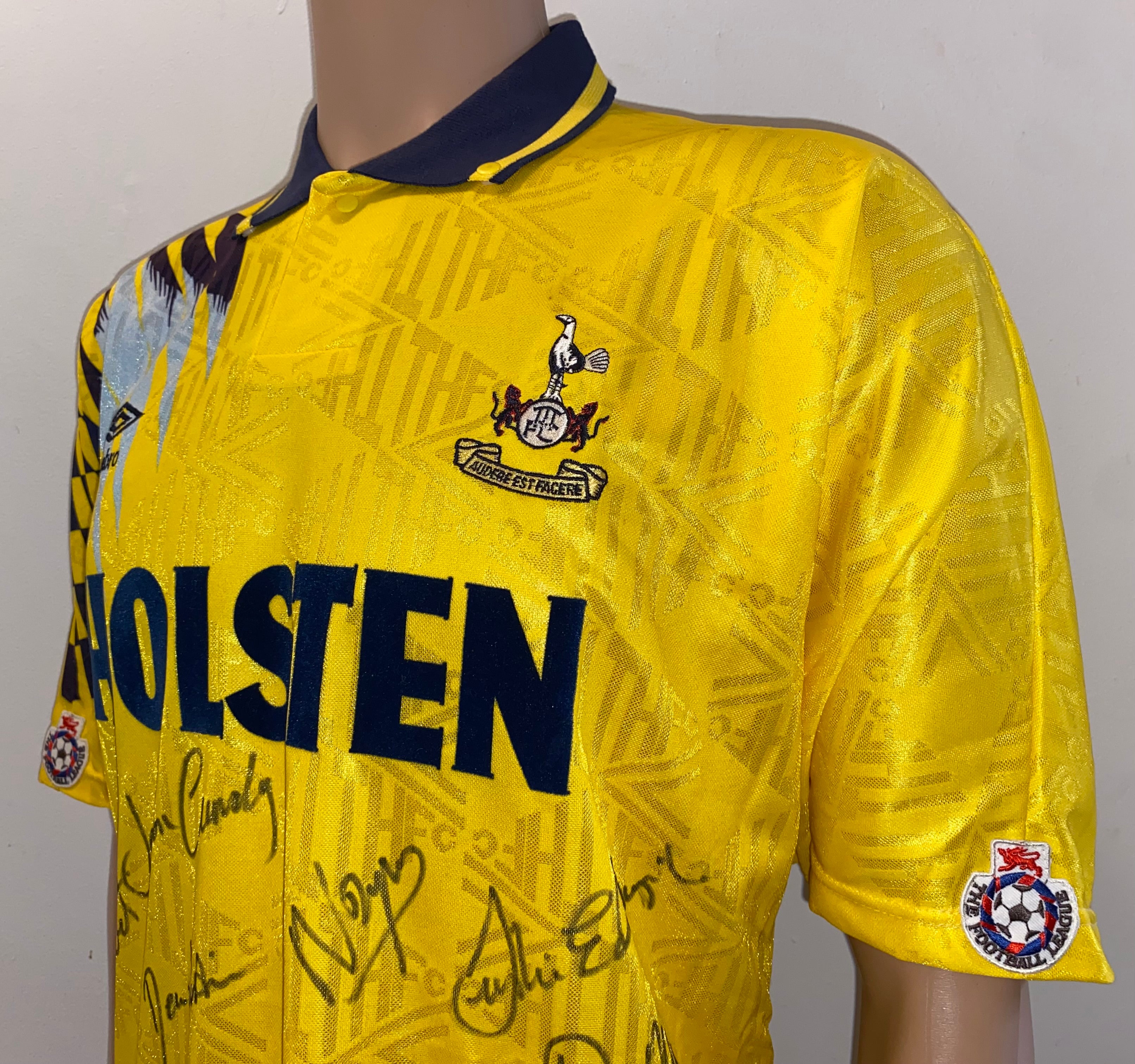 1991/92 TOTTENHAM HOTSPUR MATCH WORN AWAY SHIRT #13