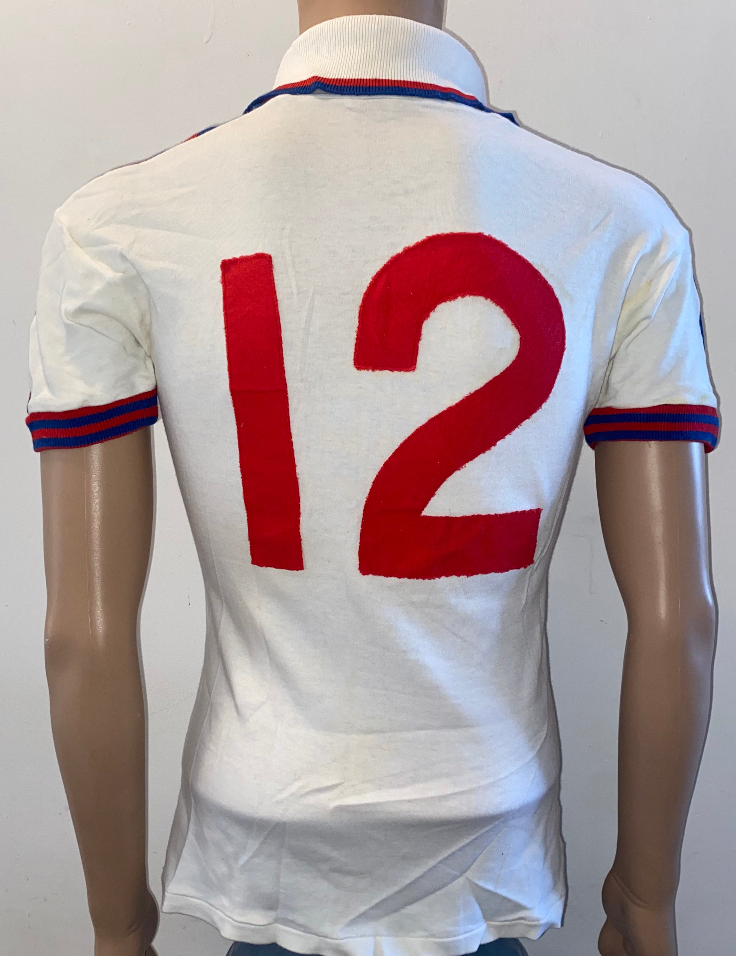 1976 ENGLAND YOUTH MATCH WORN HOME SHIRT COWANS #12