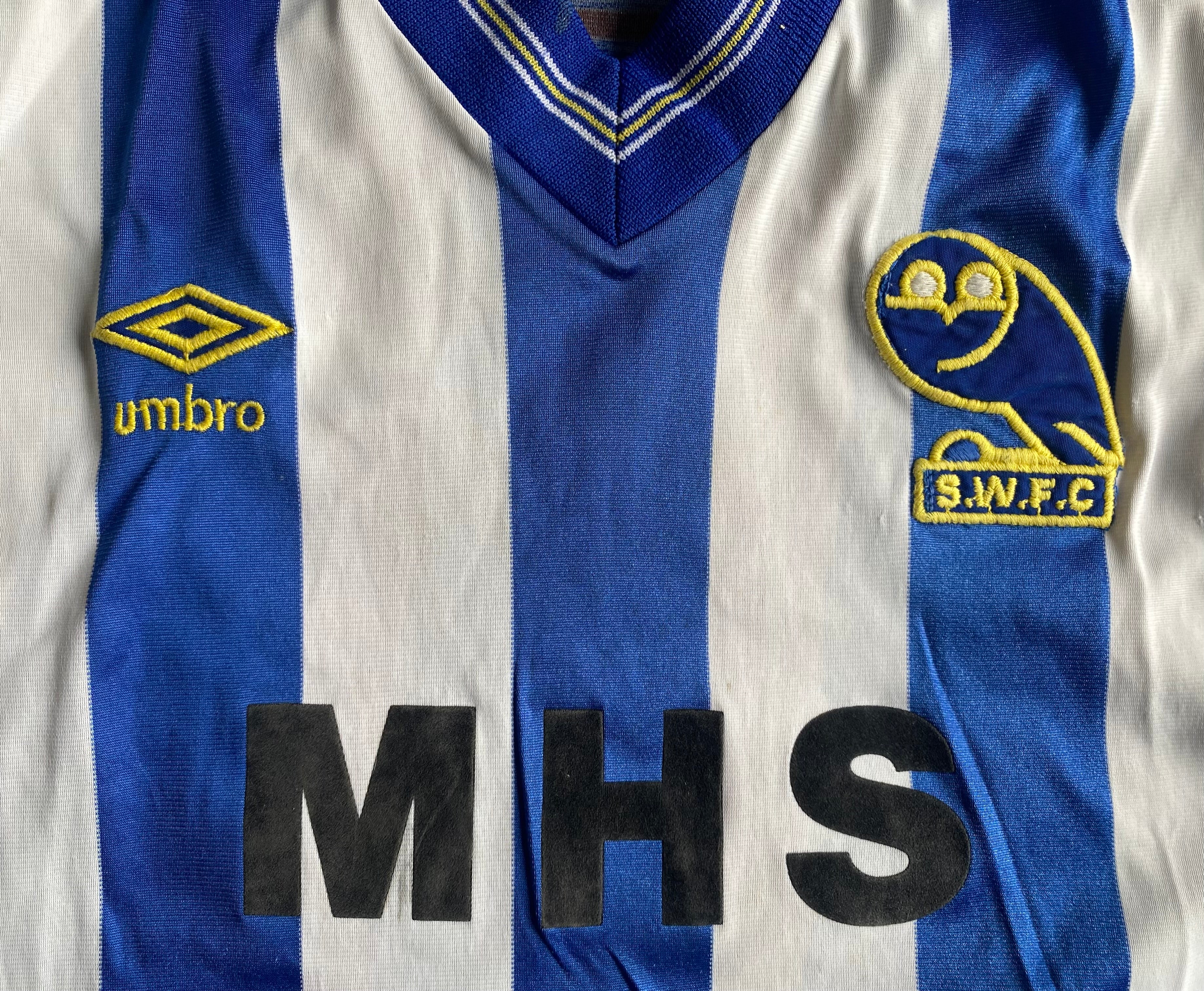 1984/85 SHEFFIELD WEDNESDAY MATCH WORN UMBRO HOME SHIRT #6