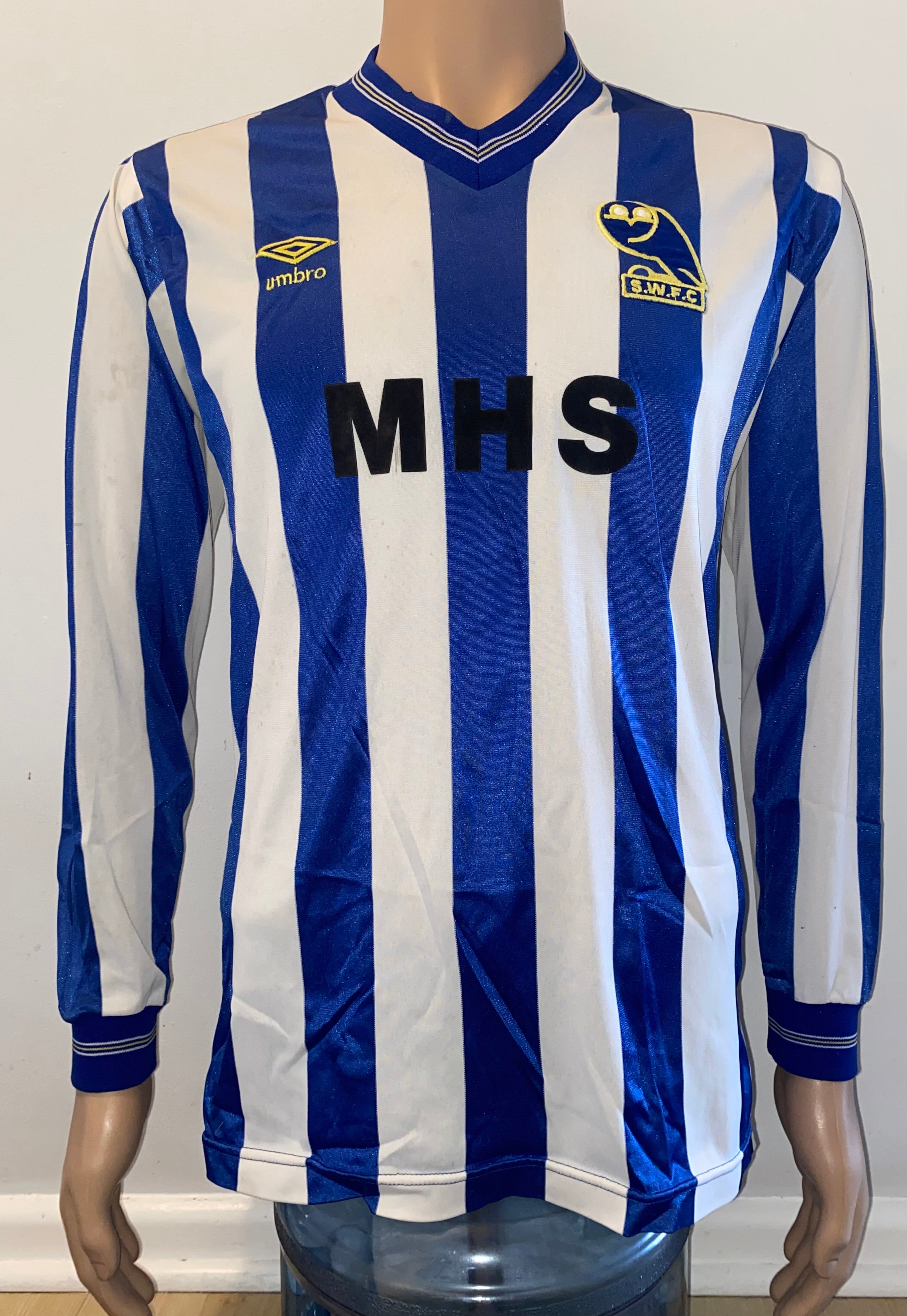 1984/85 SHEFFIELD WEDNESDAY MATCH WORN UMBRO HOME SHIRT #6