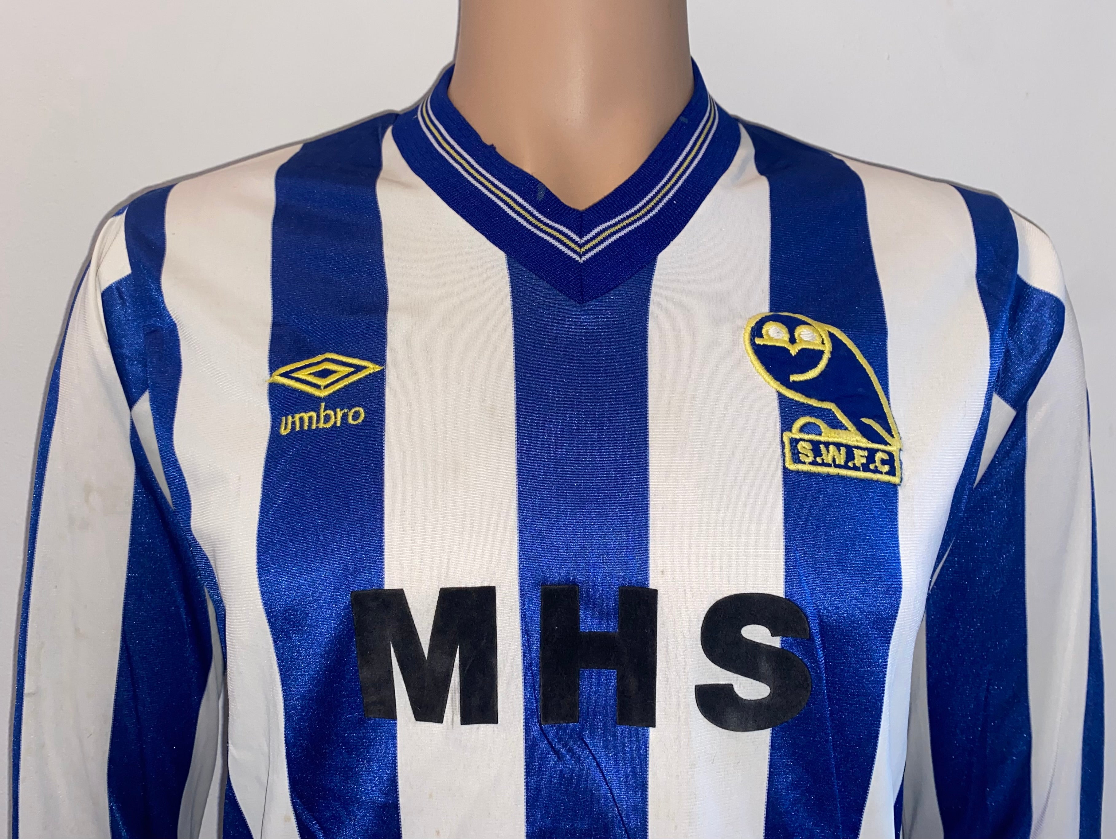 1984/85 SHEFFIELD WEDNESDAY MATCH WORN UMBRO HOME SHIRT #6