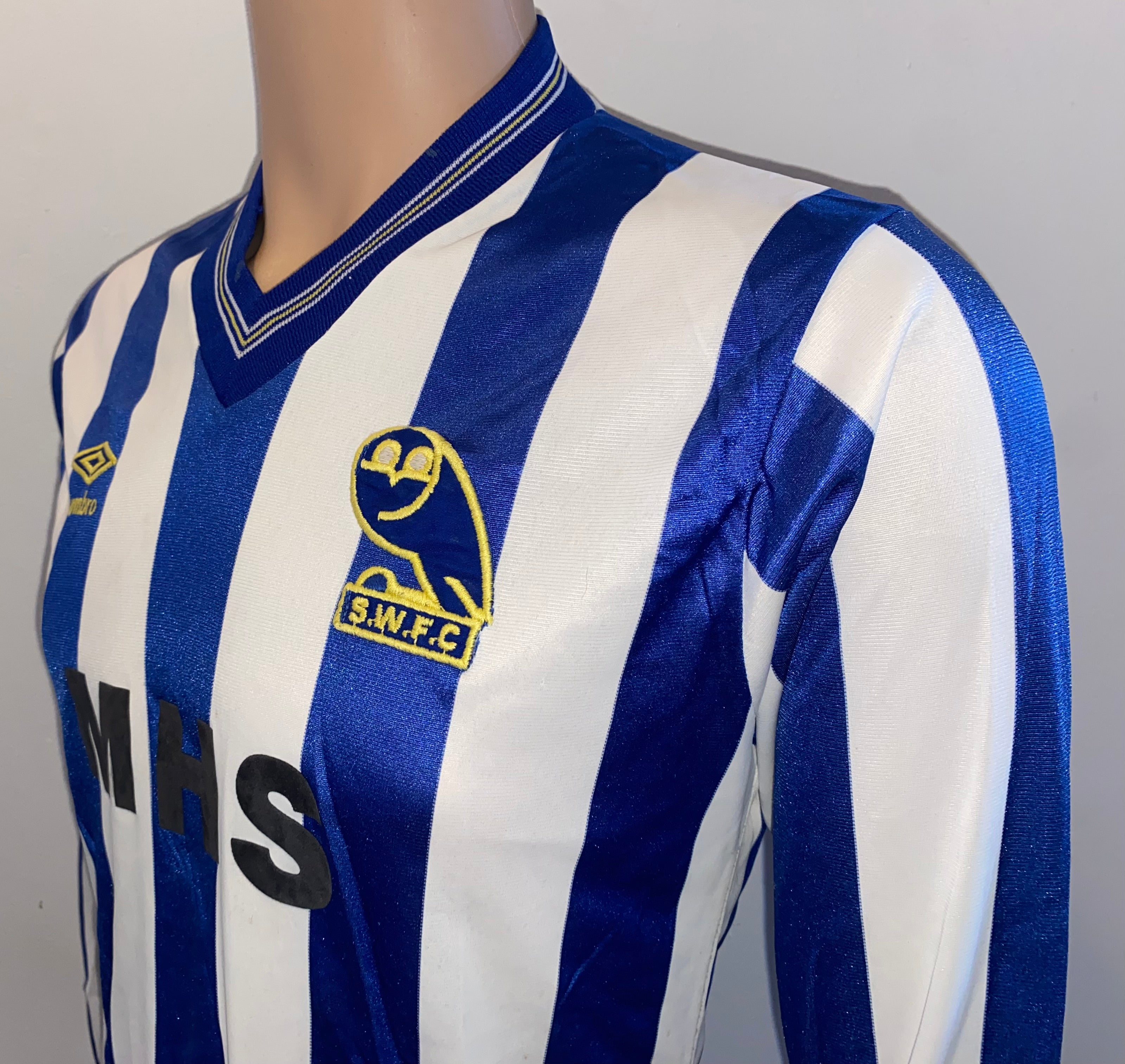 1984/85 SHEFFIELD WEDNESDAY MATCH WORN UMBRO HOME SHIRT #6