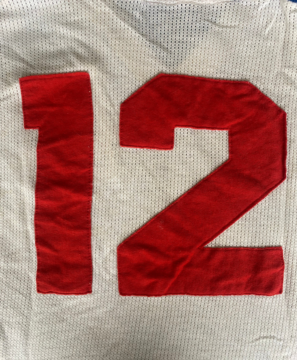 1978/79 ENGLAND MATCH WORN U18 AERTEX ADMIRAL HOME SHIRT #12