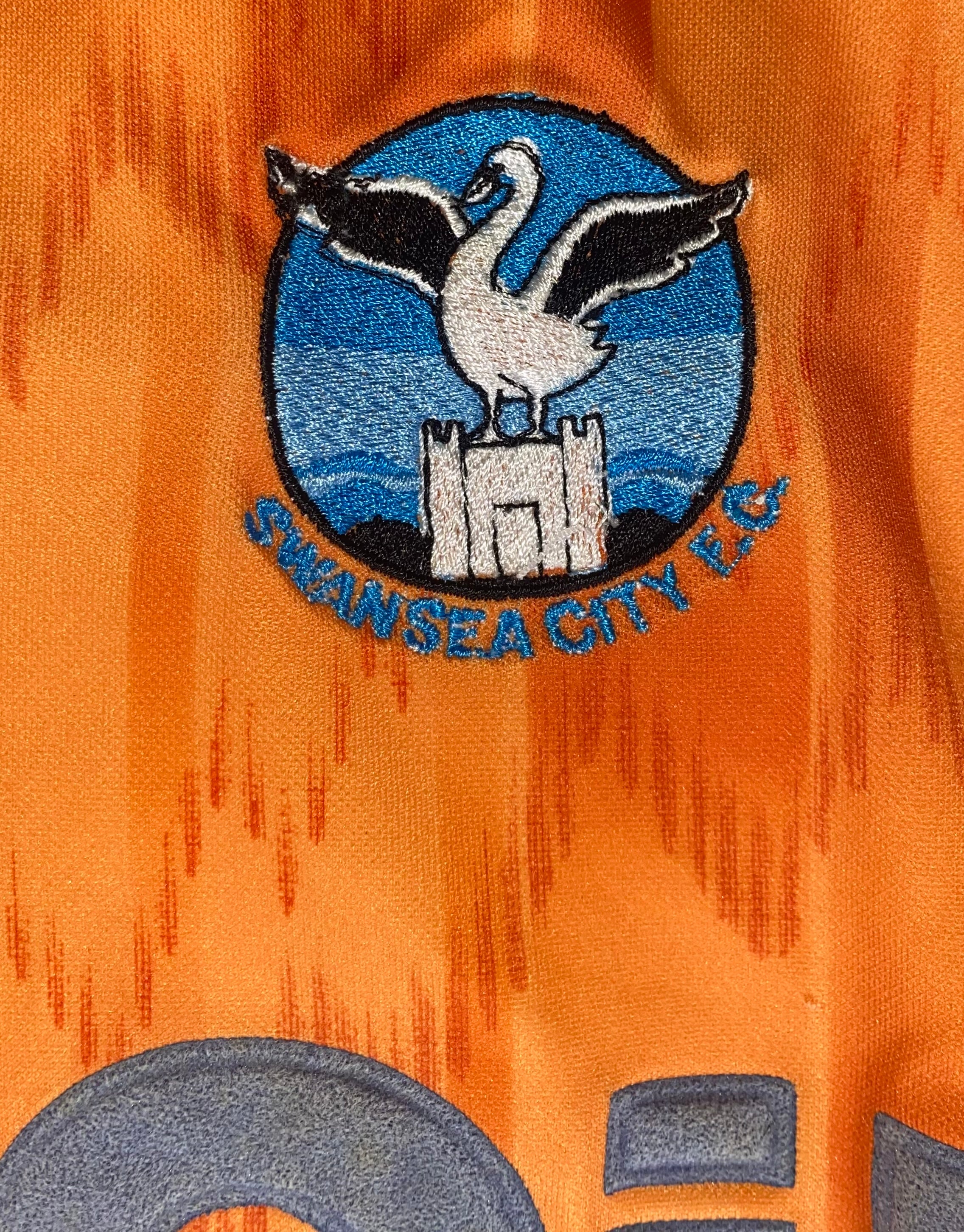 1994/95 SWANSEA CITY MATCH WORN AWAY SHIRT #14