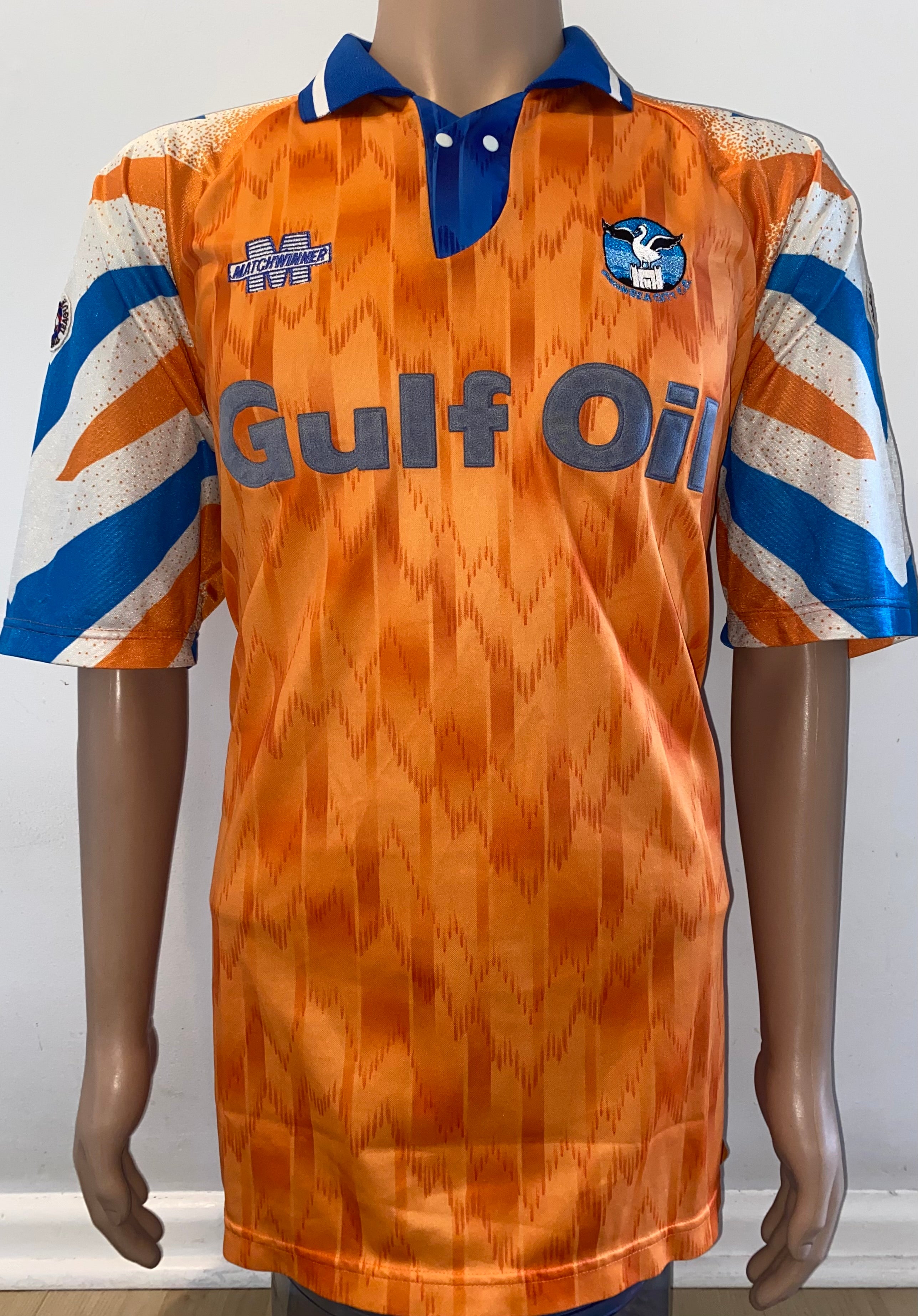 1994/95 SWANSEA CITY MATCH WORN AWAY SHIRT #14