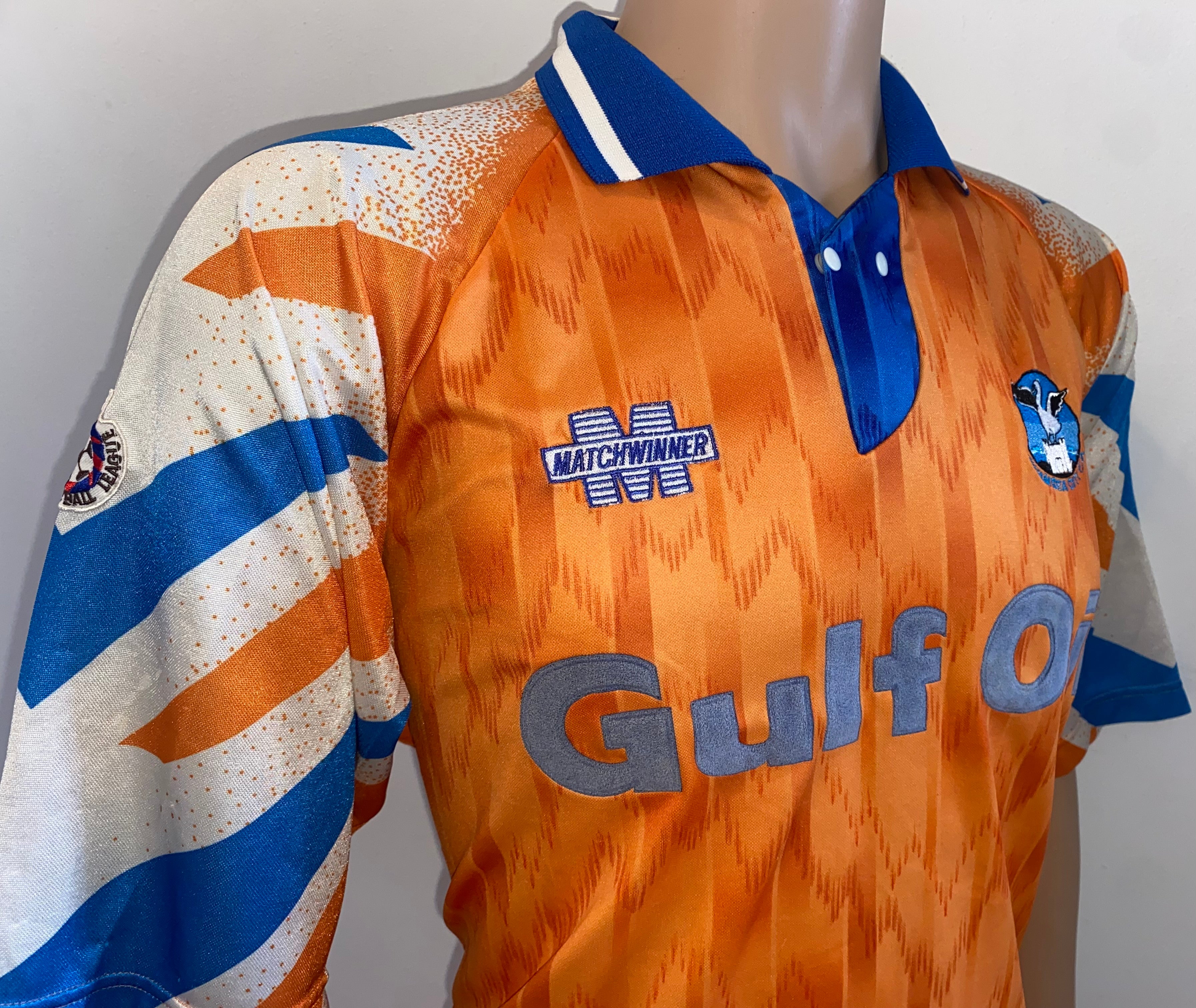 1994/95 SWANSEA CITY MATCH WORN AWAY SHIRT #14