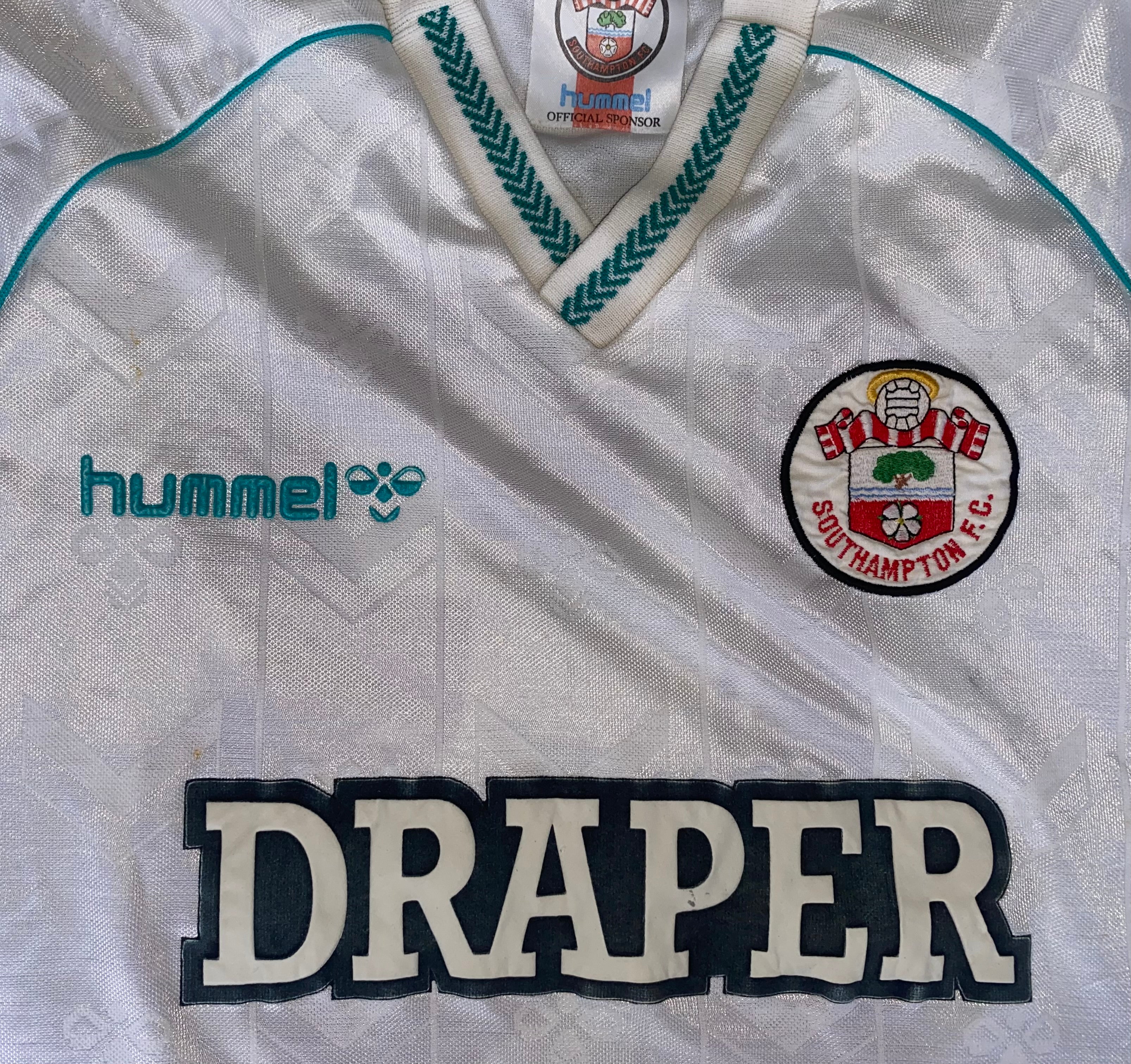 1989/90 SOUTHAMPTON MATCH WORN HUMMEL AWAY SHIRT #13