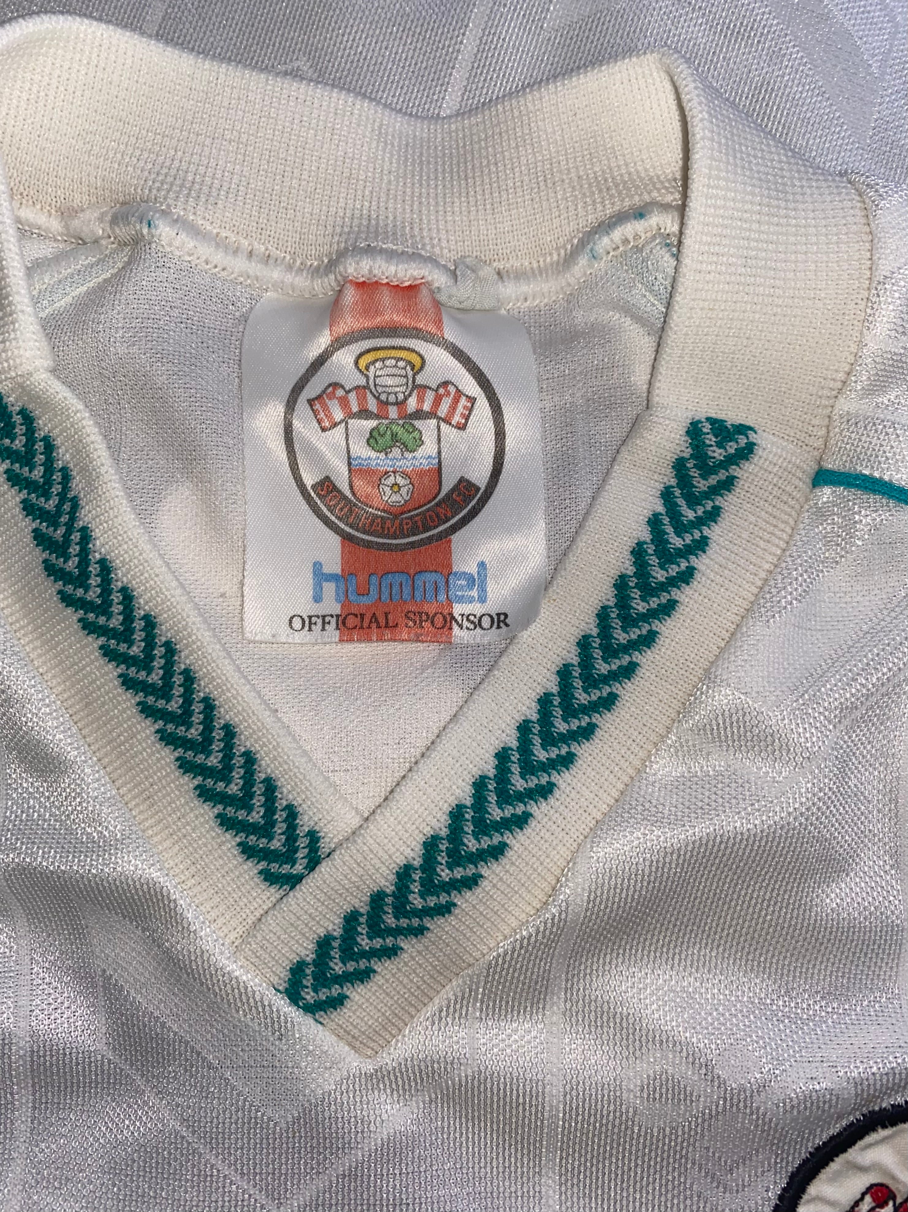 1989/90 SOUTHAMPTON MATCH WORN HUMMEL AWAY SHIRT #13