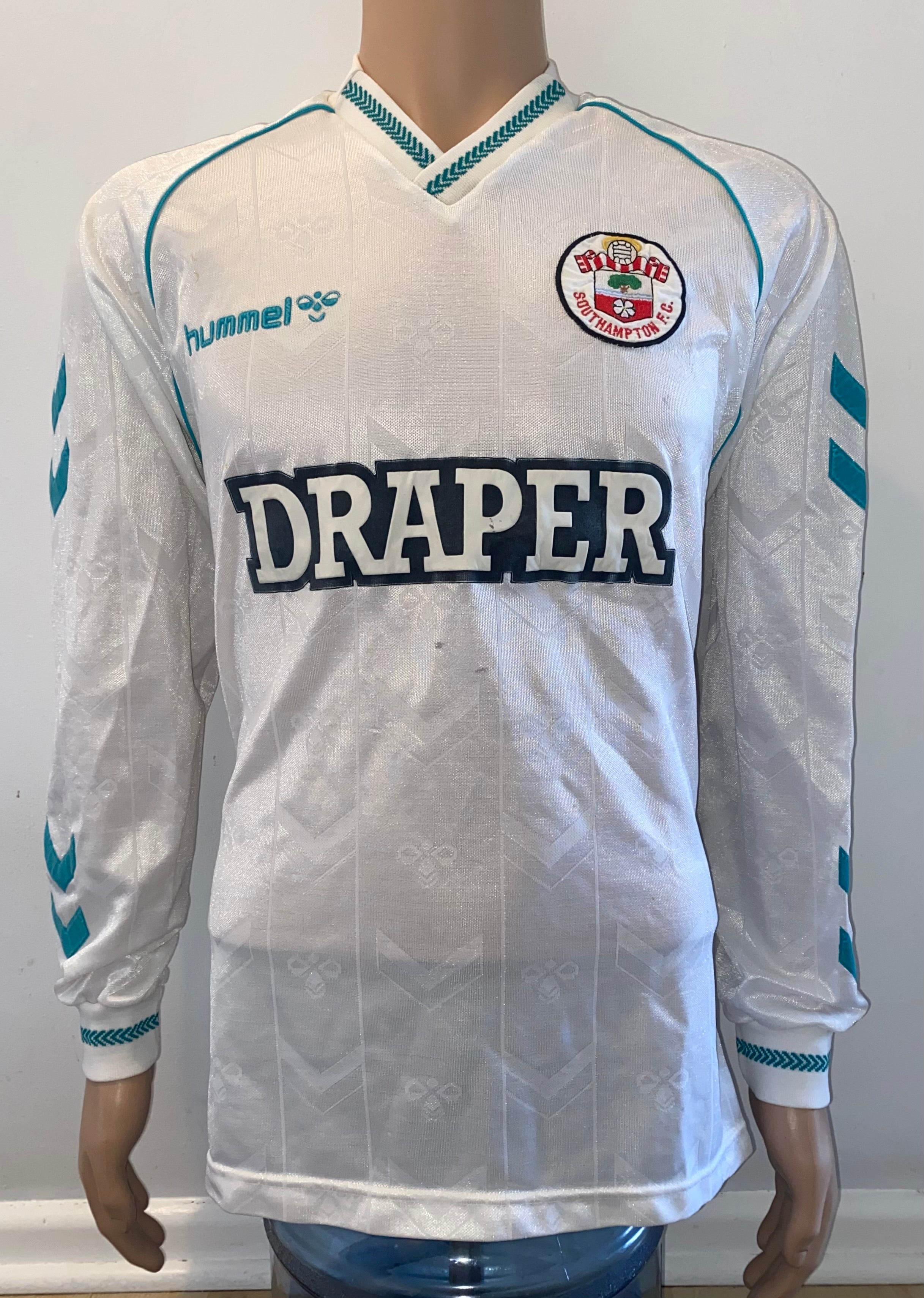 1989/90 SOUTHAMPTON MATCH WORN HUMMEL AWAY SHIRT #13