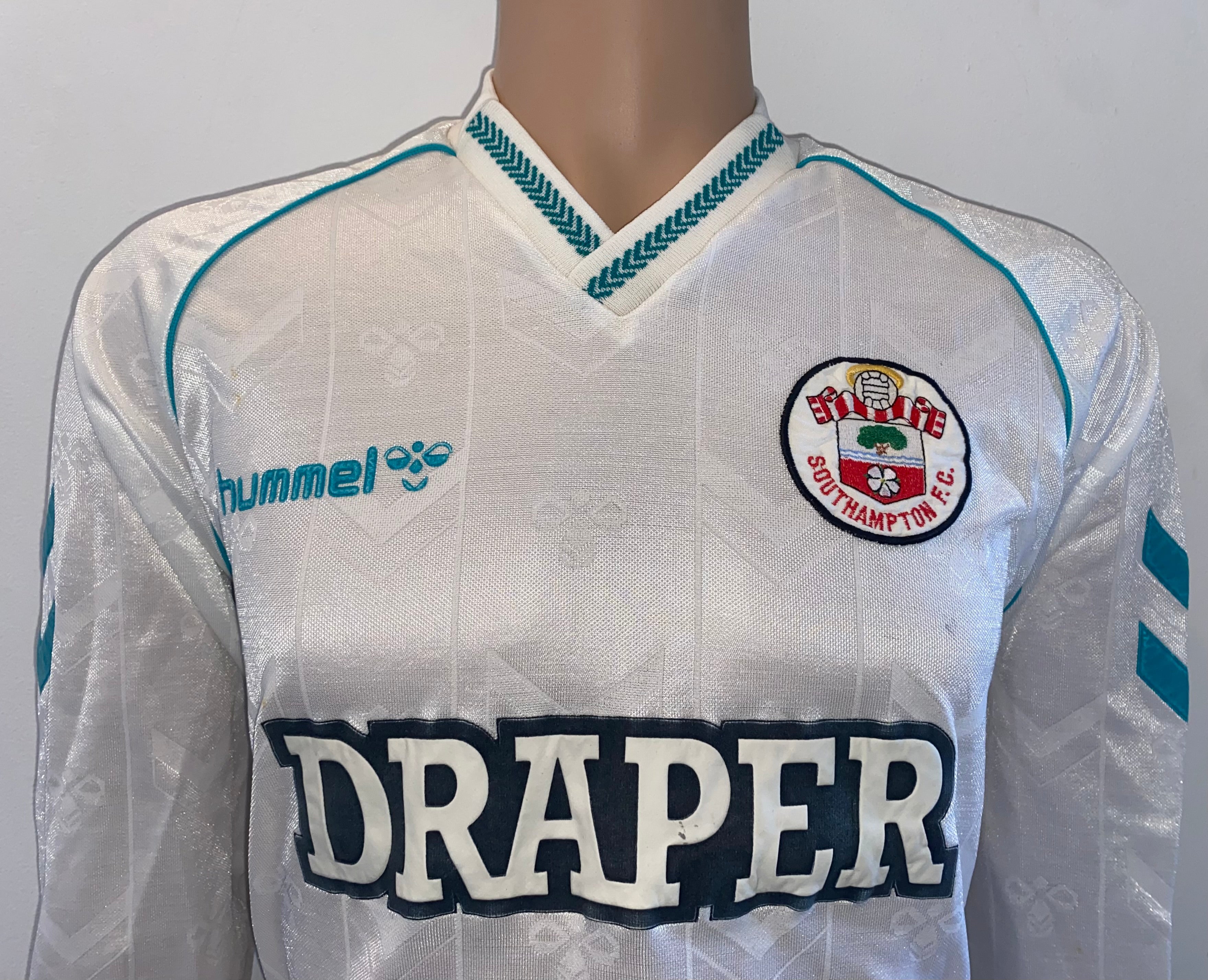 1989/90 SOUTHAMPTON MATCH WORN HUMMEL AWAY SHIRT #13