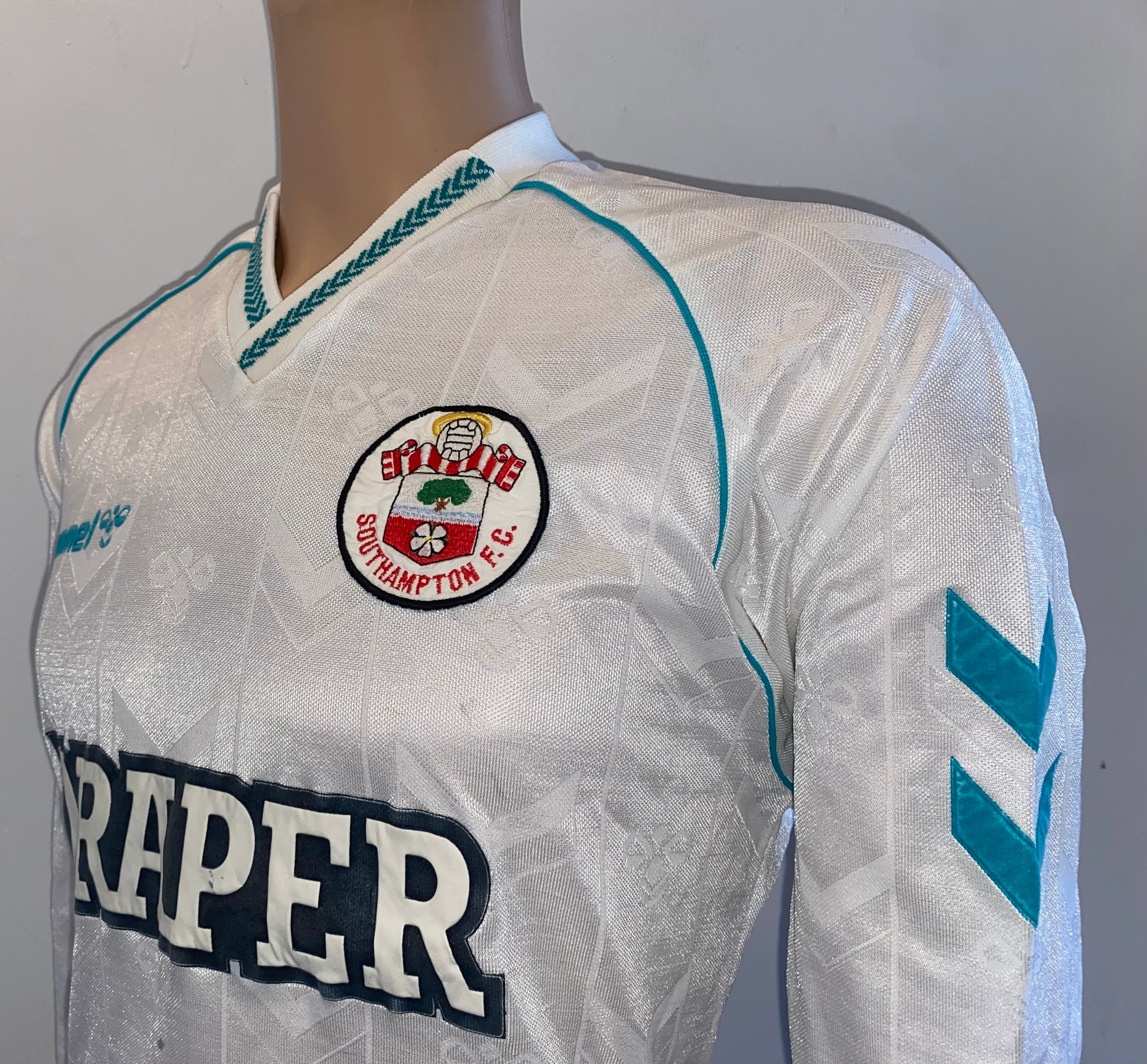 1989/90 SOUTHAMPTON MATCH WORN HUMMEL AWAY SHIRT #13