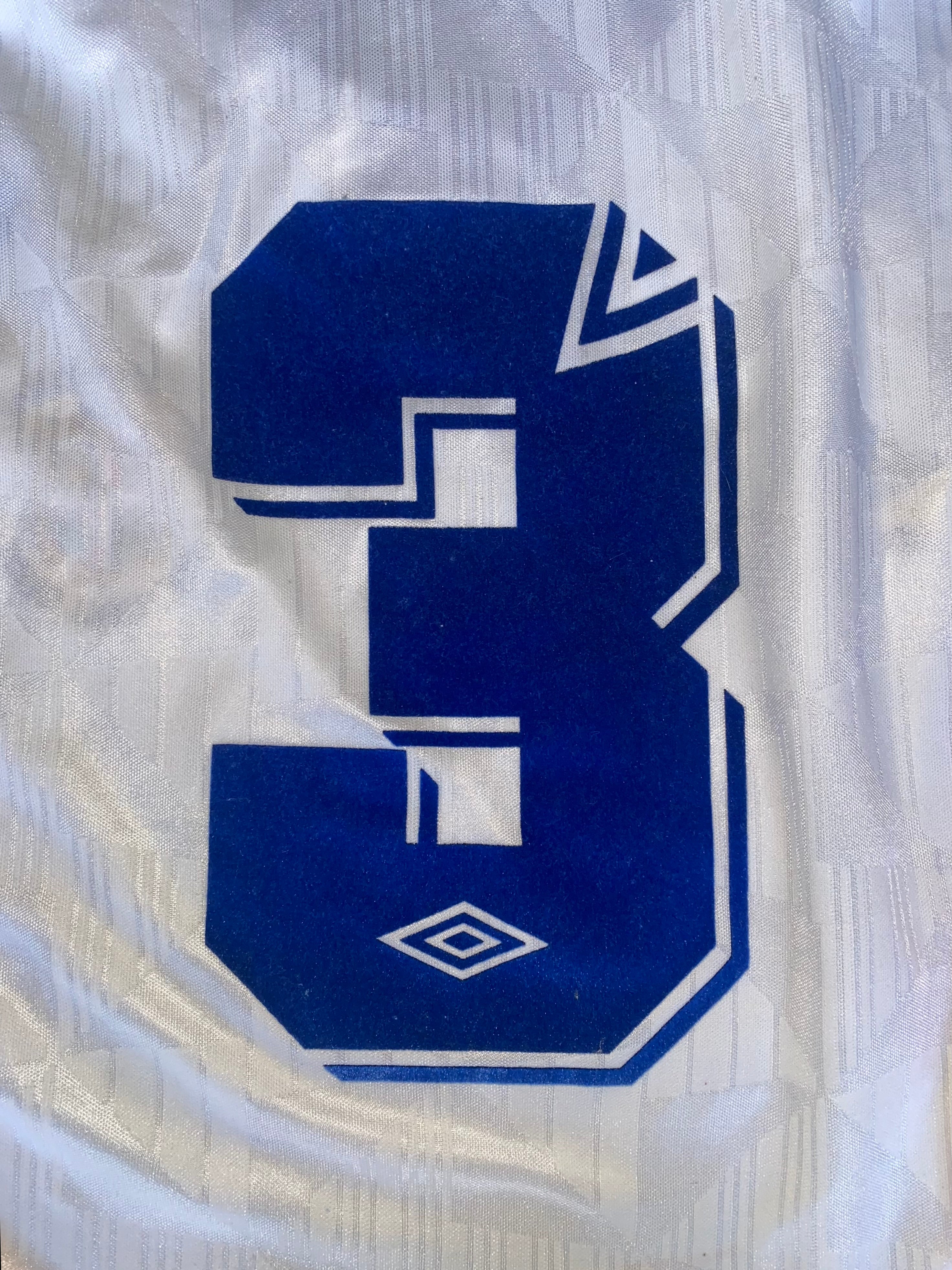 1991/92 LUTON TOWN MATCH WORN UMBRO HOME SHIRT #3