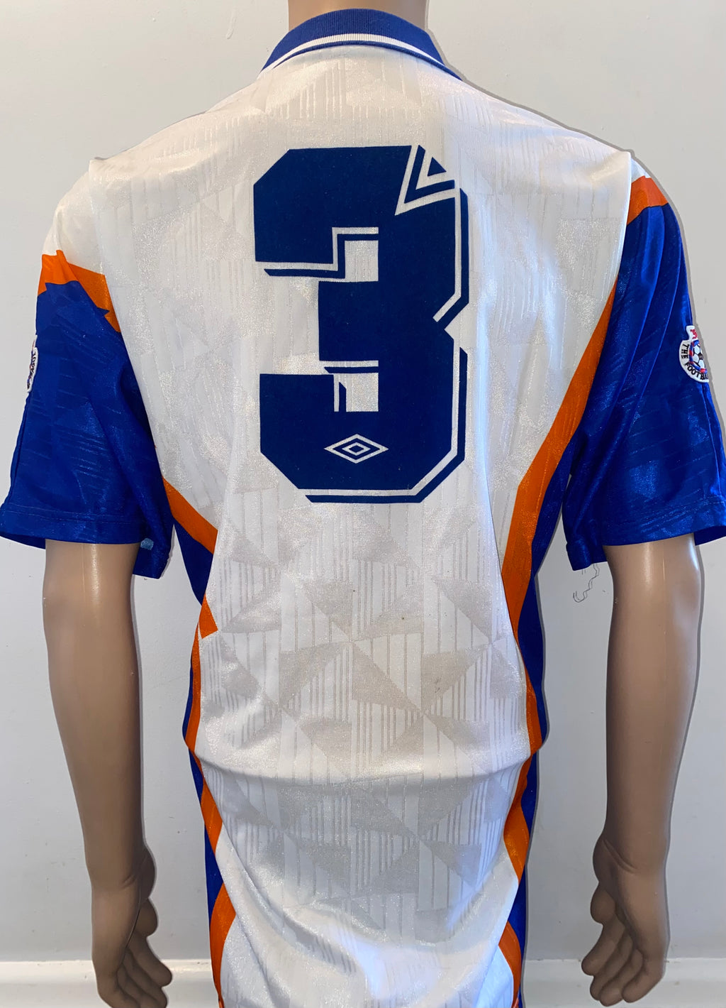 1991/92 LUTON TOWN MATCH WORN UMBRO HOME SHIRT #3