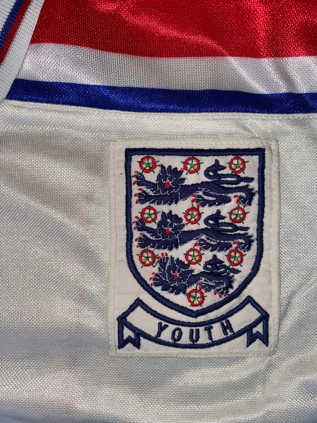 ENGLAND 1980-83 ADMIRAL MATCH WORN YOUTH SHIRT #6
