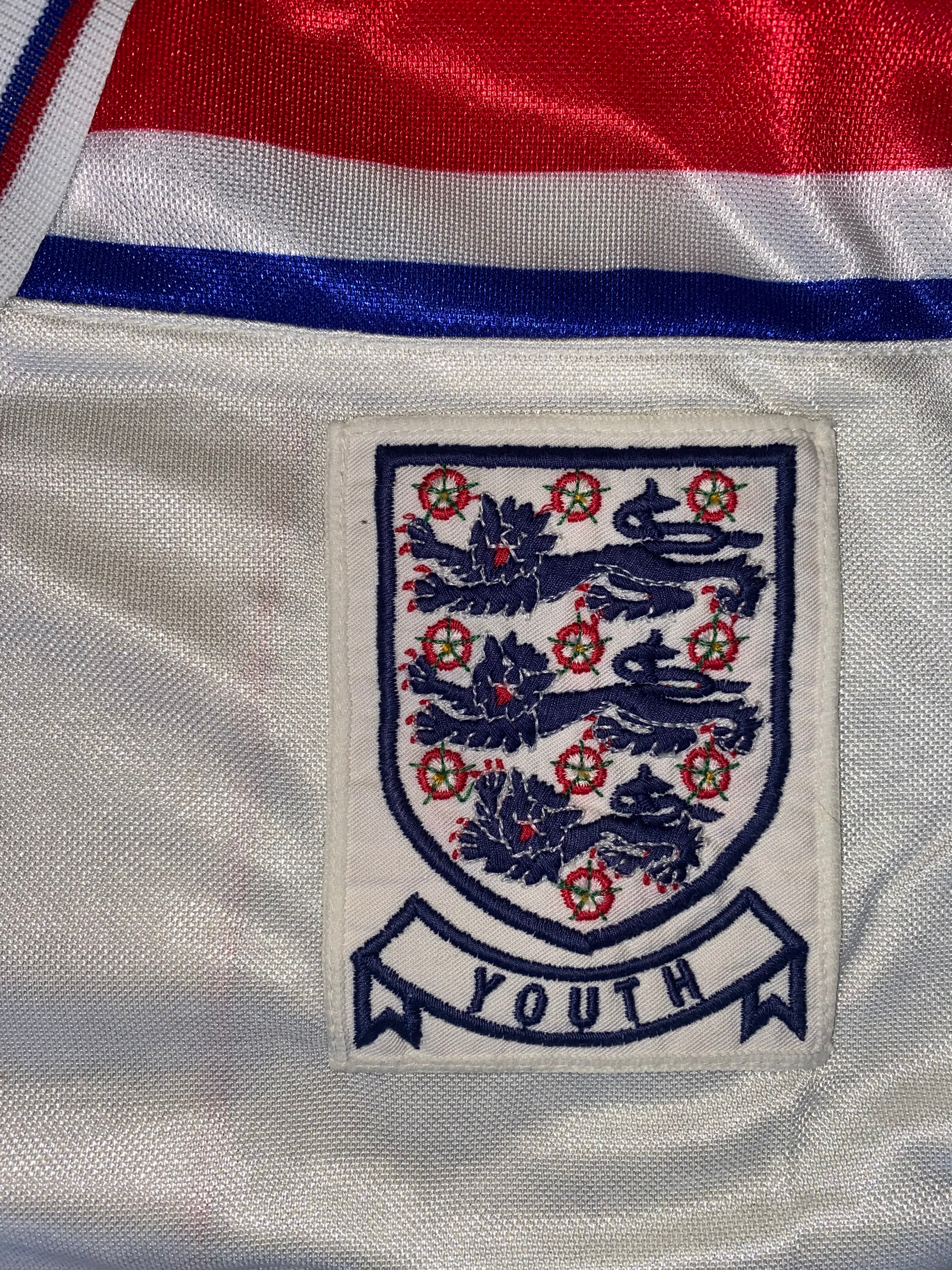 ENGLAND 1980-83 ADMIRAL MATCH WORN YOUTH SHIRT #6