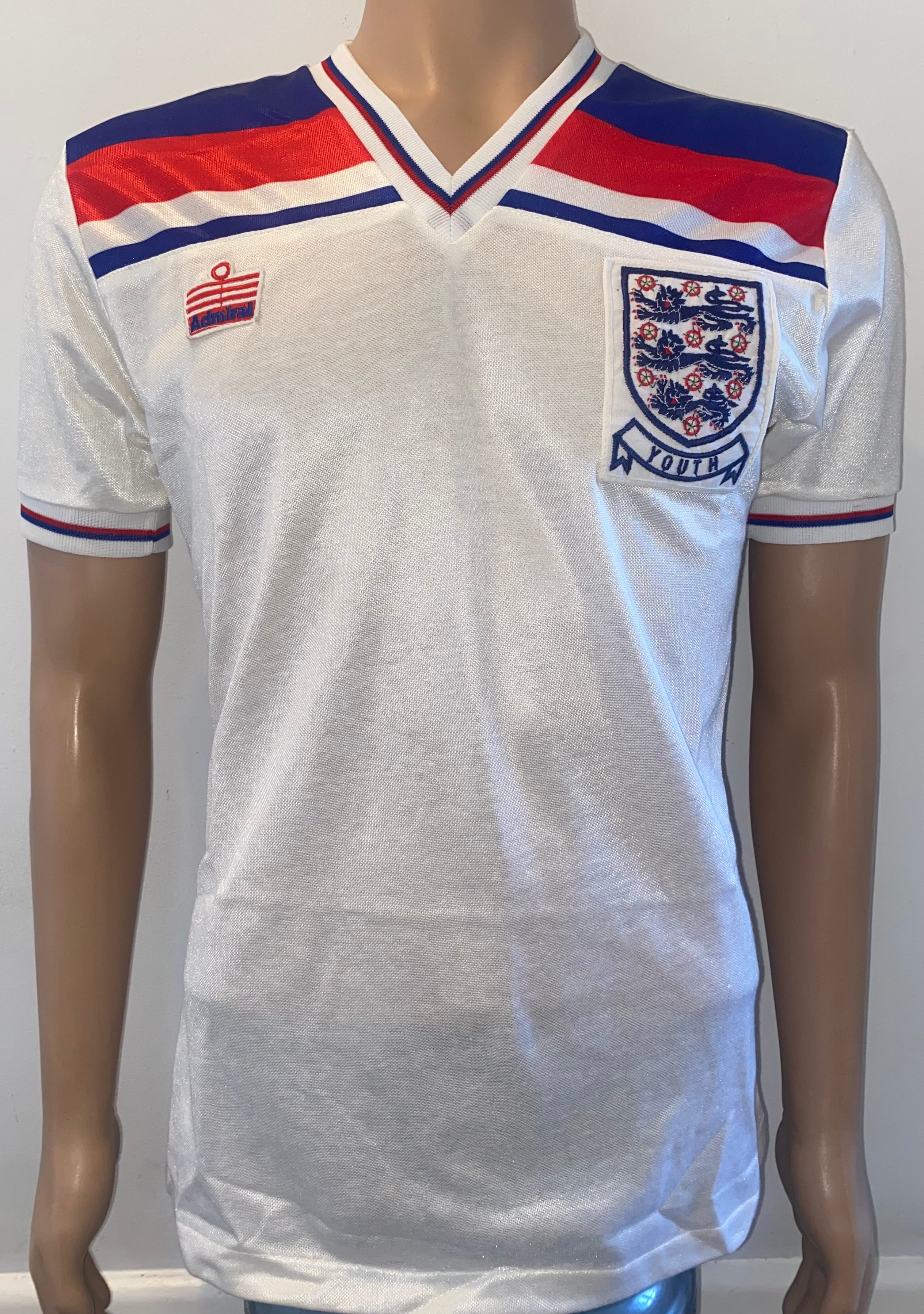 ENGLAND 1980-83 ADMIRAL MATCH WORN YOUTH SHIRT #6