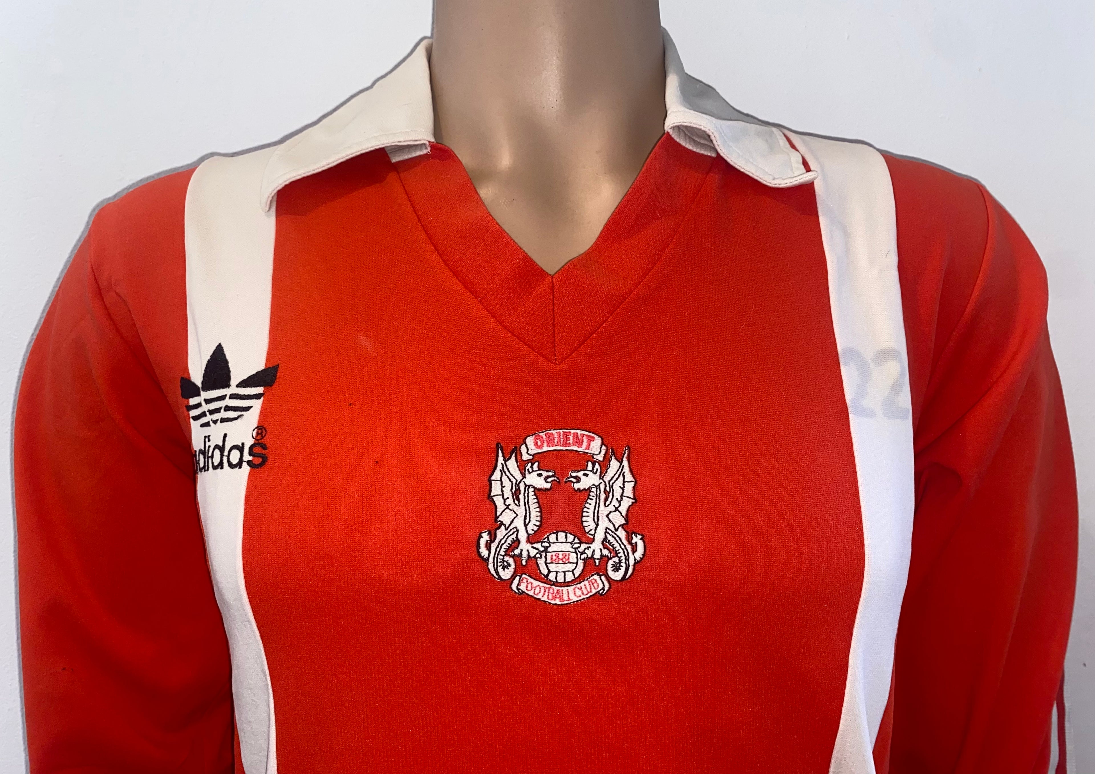 1980/81 ADIDAS ORIENT MATCH WORN AWAY SHIRT #10