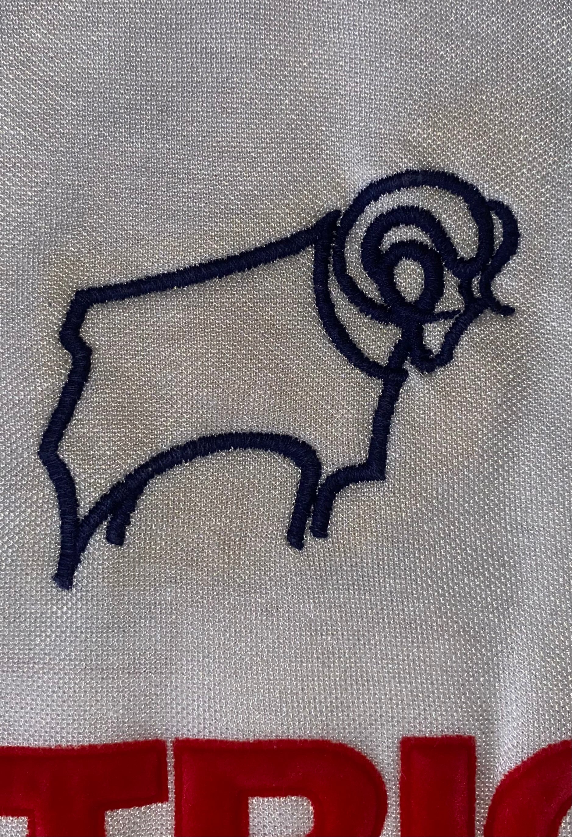 1983/84 DERBY COUNTY MATCH WORN PATRICK HOME SHIRT #15