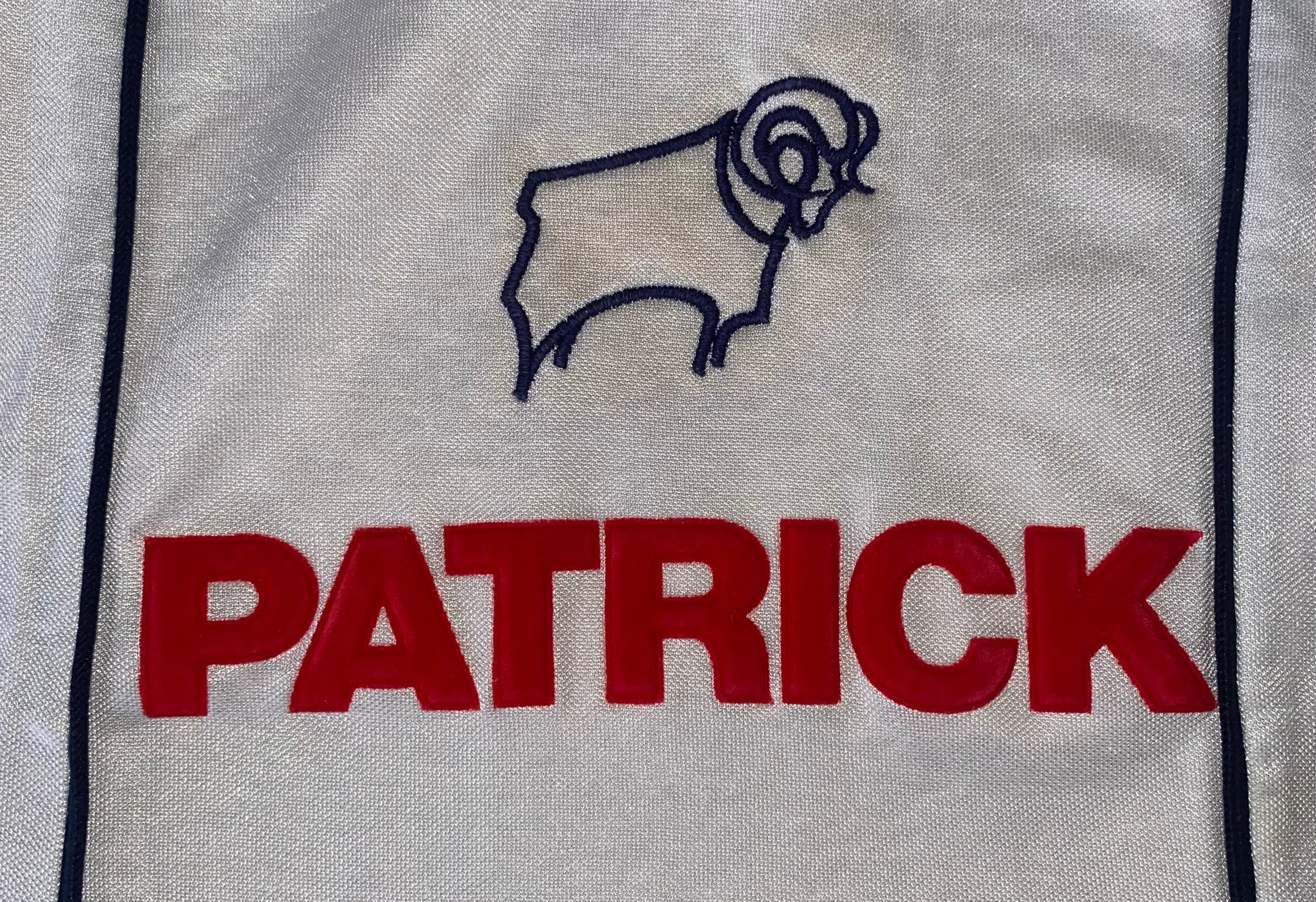 1983/84 DERBY COUNTY MATCH WORN PATRICK HOME SHIRT #15