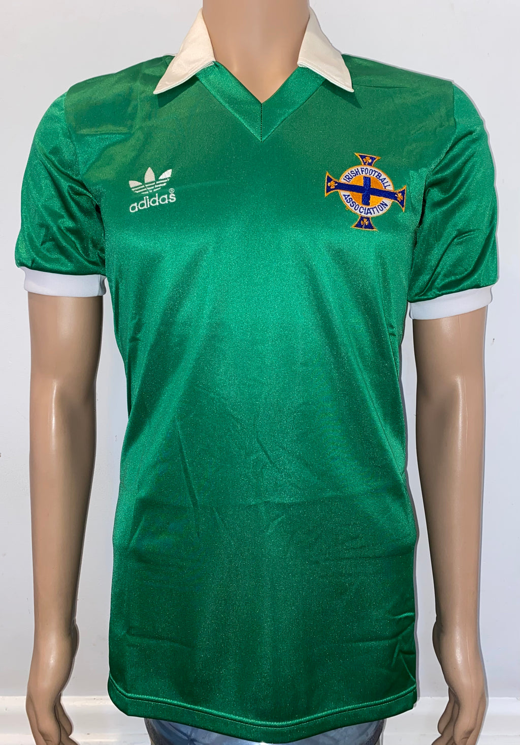 1982-83 NORTHERN IRELAND MATCH WORN HOME SHIRT #13