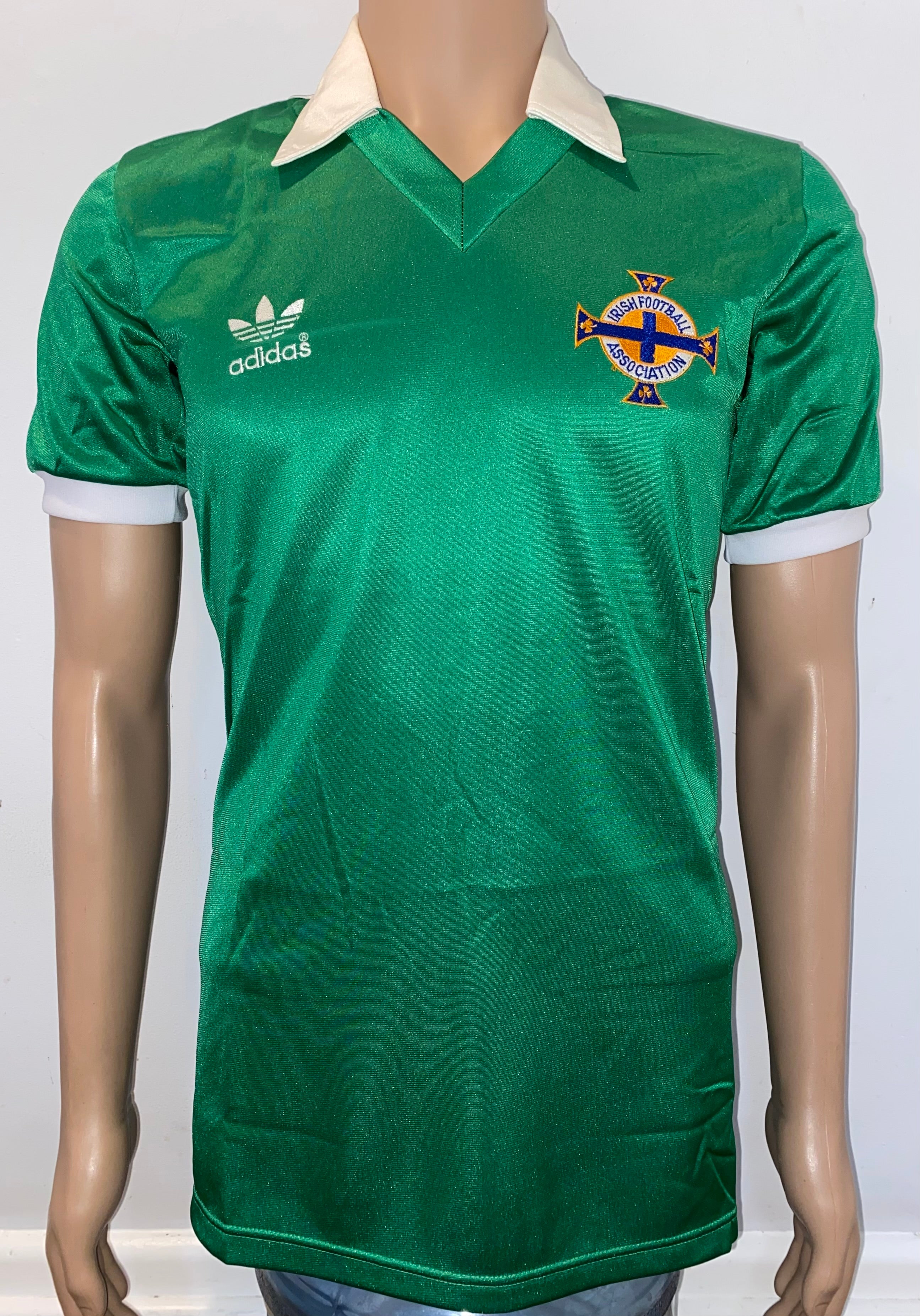 1982-83 NORTHERN IRELAND MATCH WORN HOME SHIRT #13