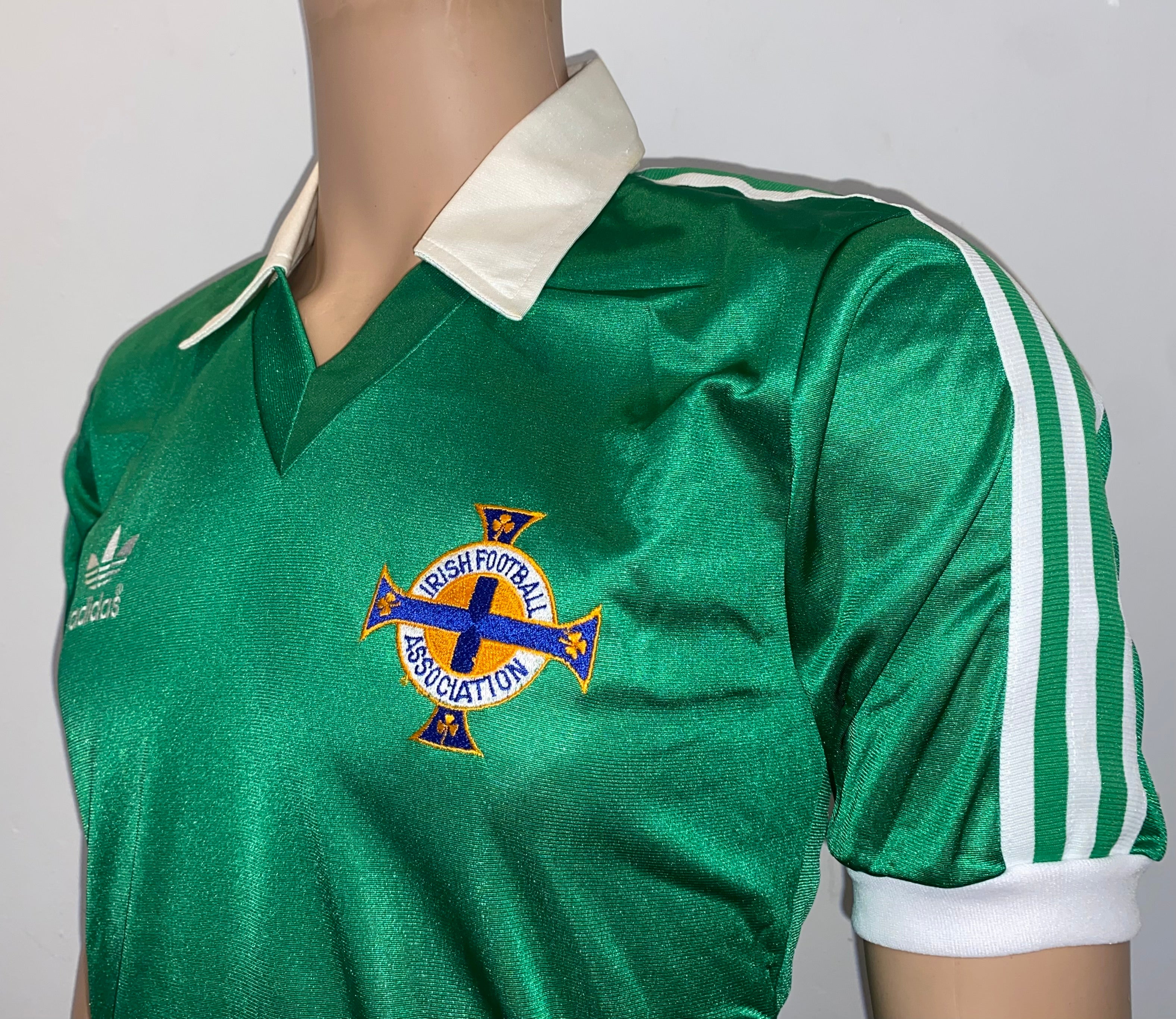 1982-83 NORTHERN IRELAND MATCH WORN HOME SHIRT #13