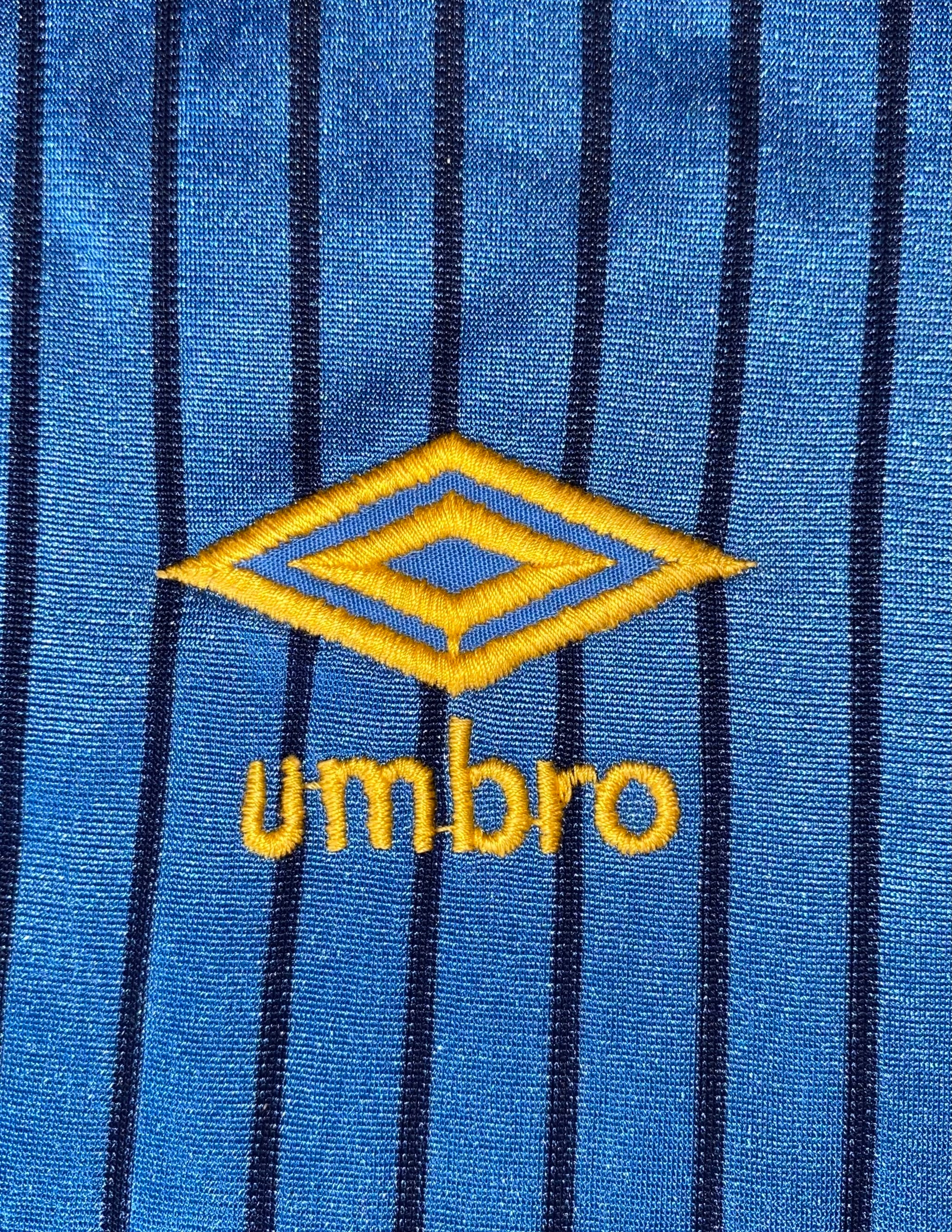 1984/85 STOKE CITY MATCH WORN UMBRO AWAY SHIRT #15