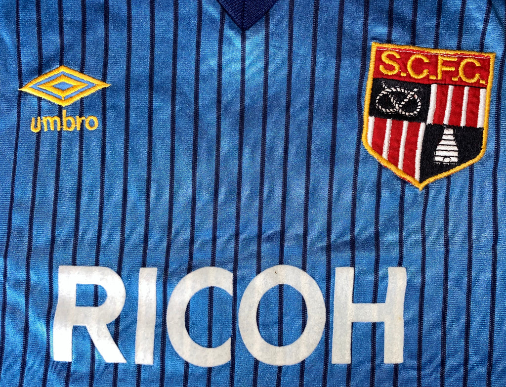 1984/85 STOKE CITY MATCH WORN UMBRO AWAY SHIRT #15