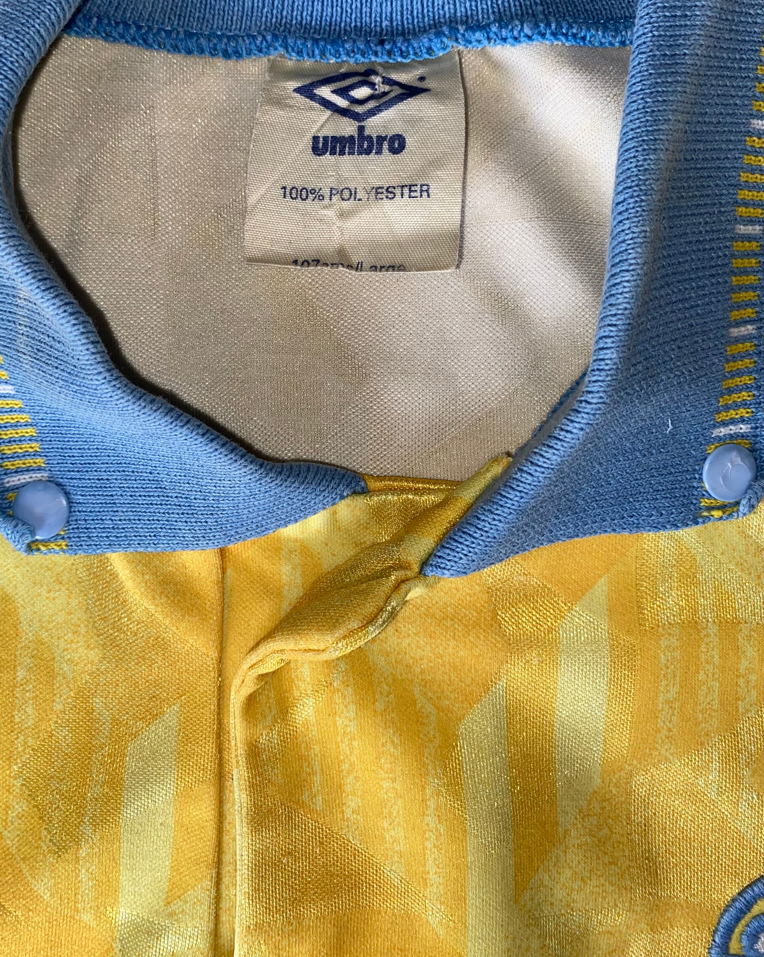 1991/92 SHEFFIELD WEDNESDAY UMBRO MATCH WORN AWAY SHIRT #12