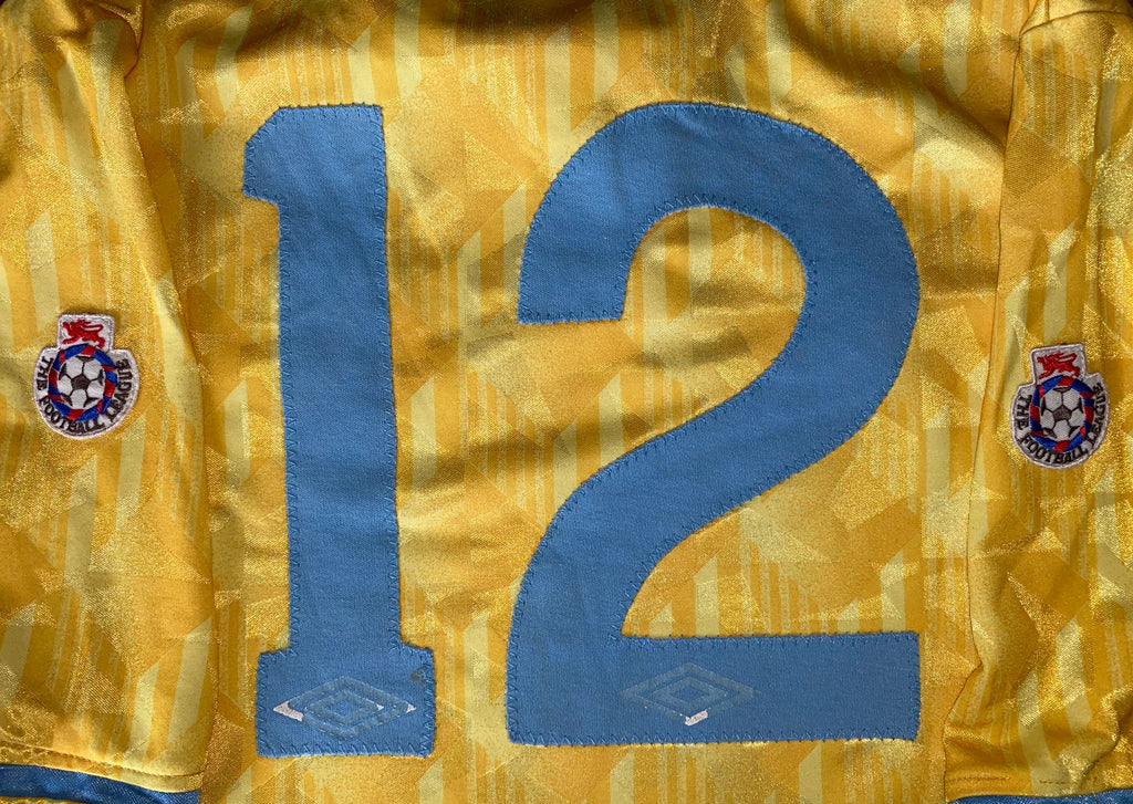 1991/92 SHEFFIELD WEDNESDAY UMBRO MATCH WORN AWAY SHIRT #12