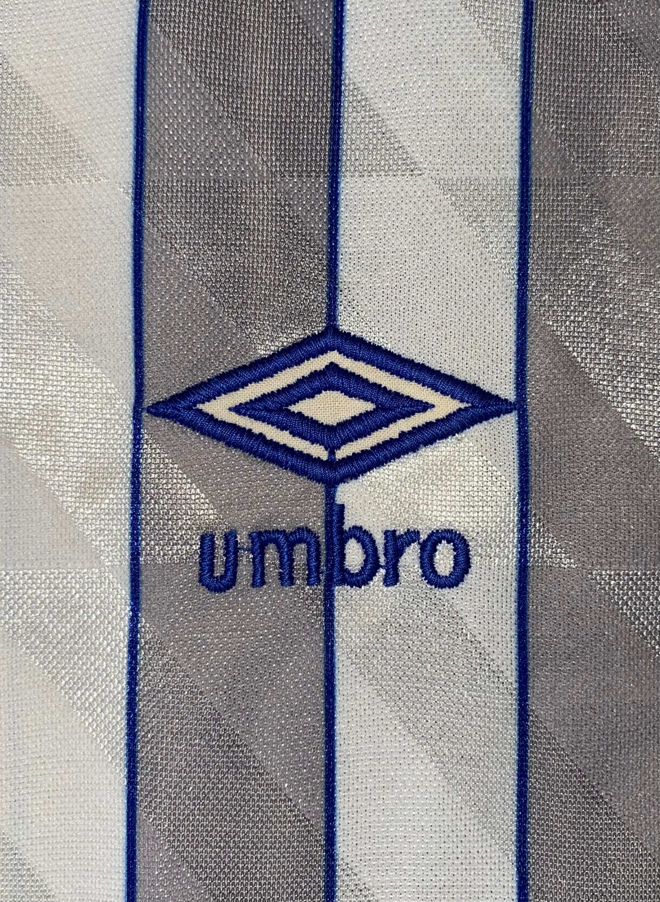 1989/90 EVERTON MATCH WORN UMBRO AWAY SHIRT (#13)