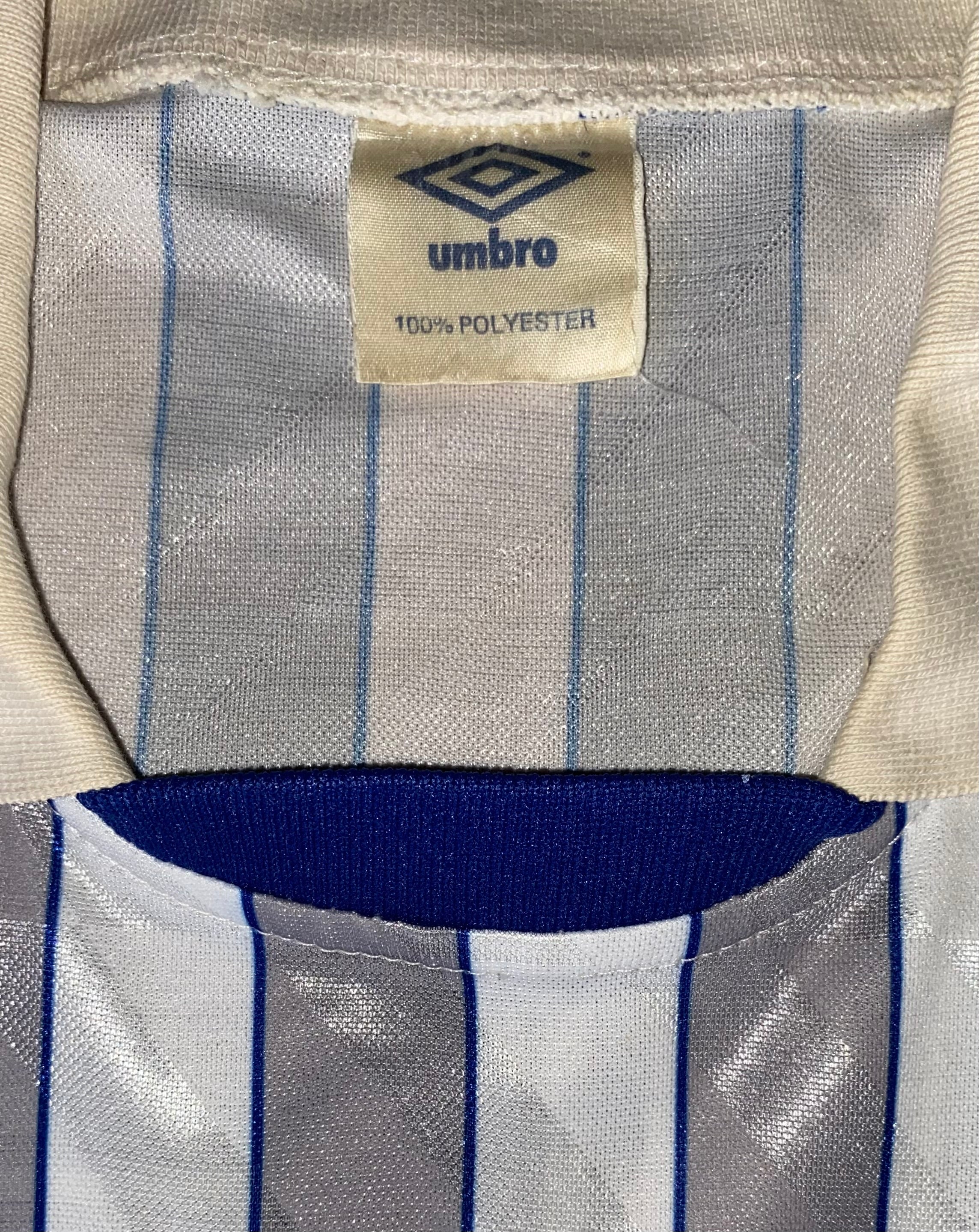 1989/90 EVERTON MATCH WORN UMBRO AWAY SHIRT (#13)