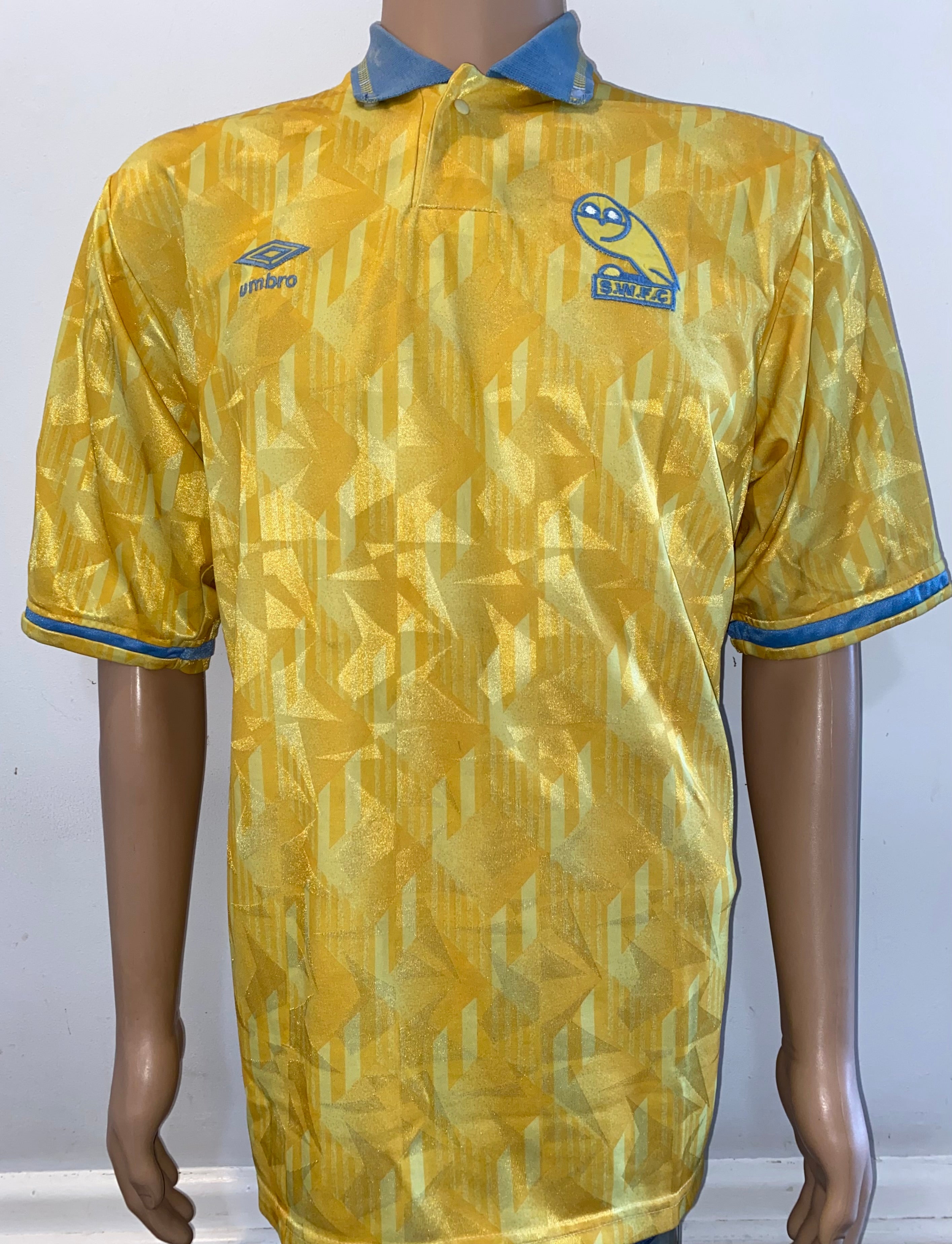 1991/92 SHEFFIELD WEDNESDAY UMBRO MATCH WORN AWAY SHIRT #12