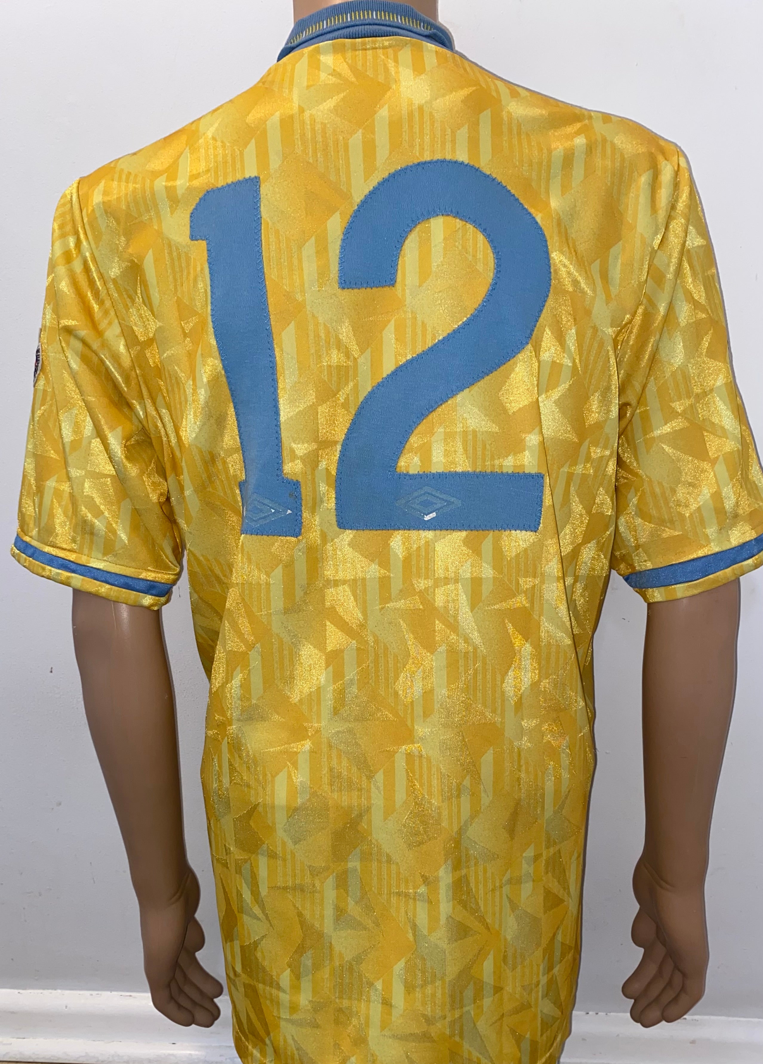 1991/92 SHEFFIELD WEDNESDAY UMBRO MATCH WORN AWAY SHIRT #12