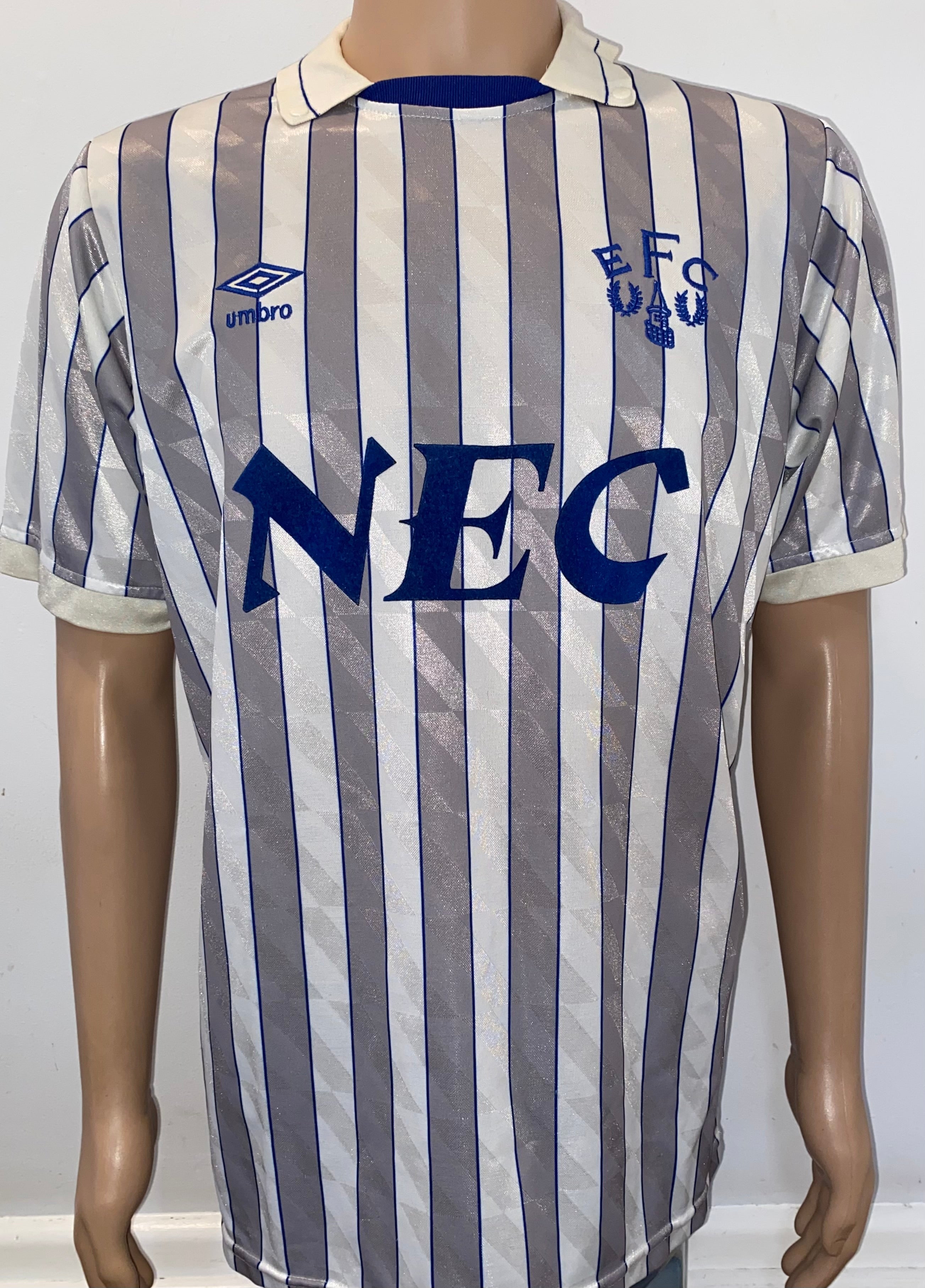 1989/90 EVERTON MATCH WORN UMBRO AWAY SHIRT (#13)