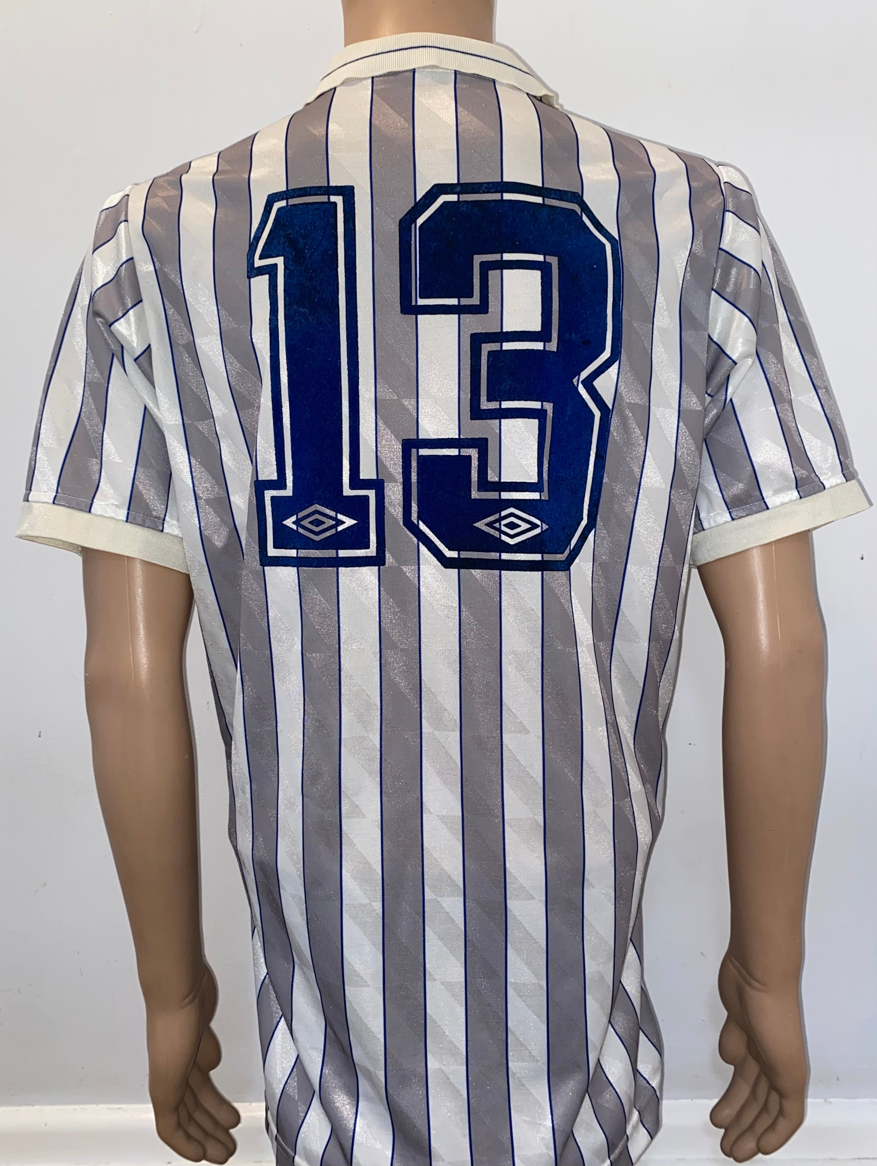 1989/90 EVERTON MATCH WORN UMBRO AWAY SHIRT (#13)