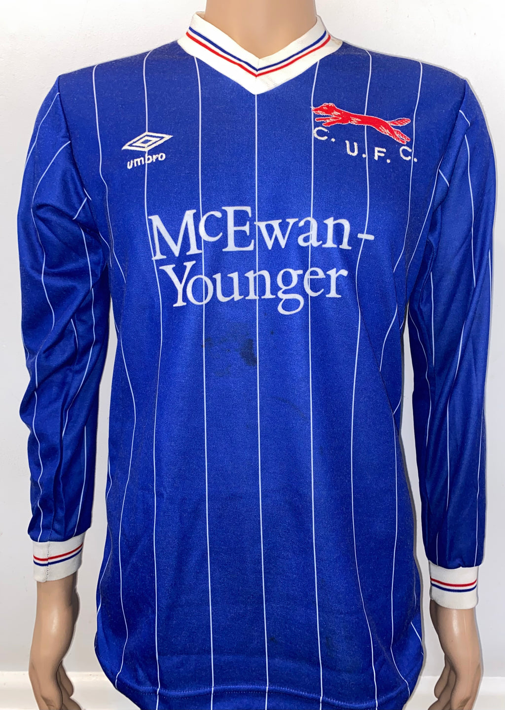 1985/86 CARLISLE UNITED MATCH ISSUE HOME SHIRT (WORN SPARE)