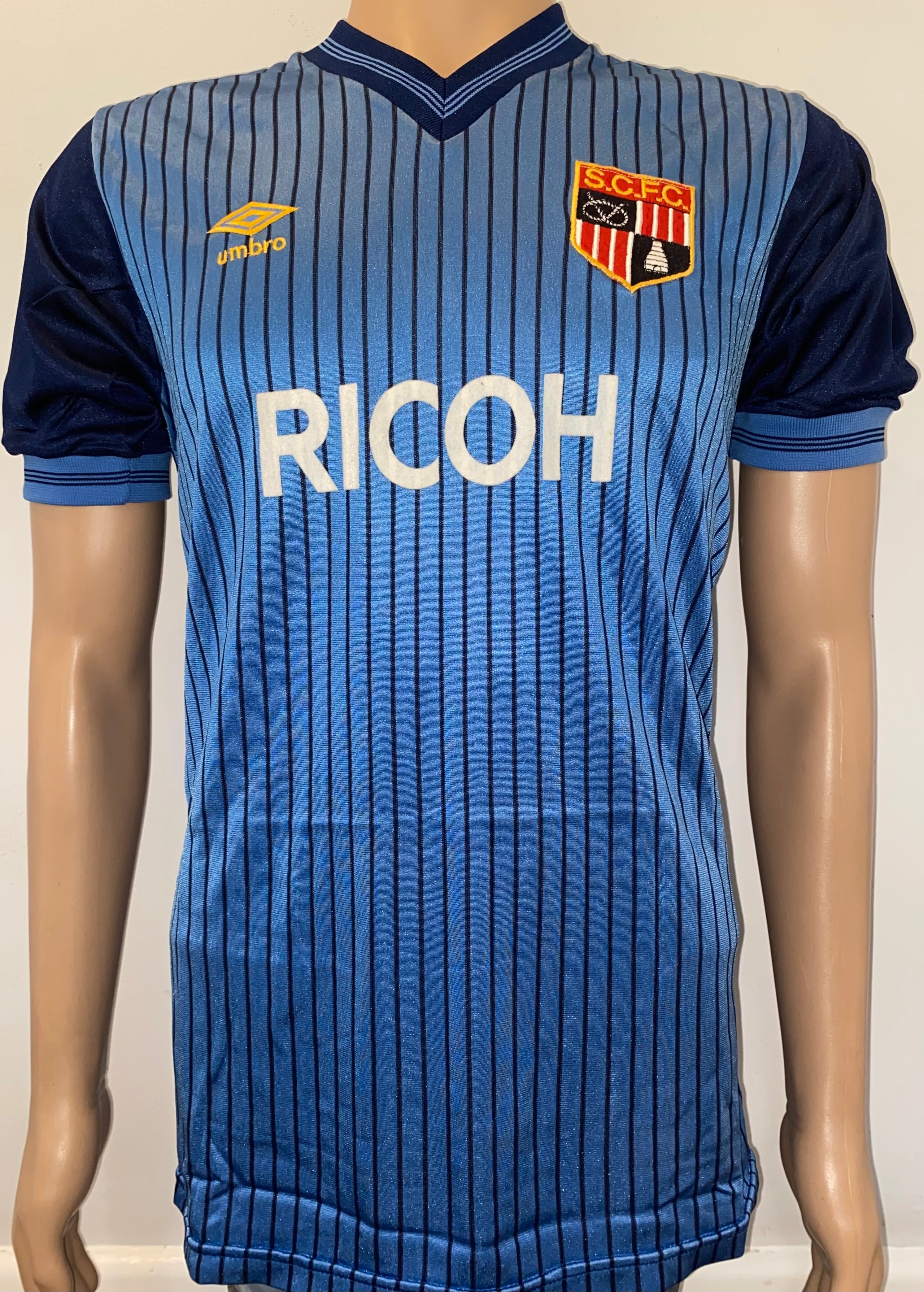1984/85 STOKE CITY MATCH WORN UMBRO AWAY SHIRT #15