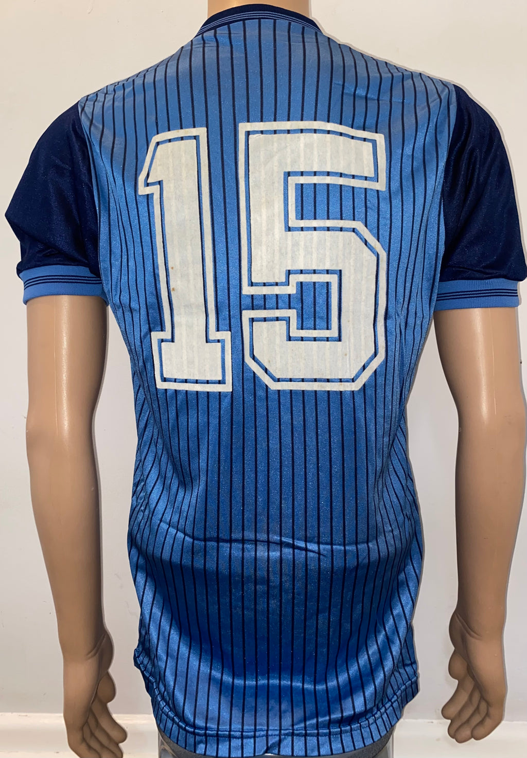 1984/85 STOKE CITY MATCH WORN UMBRO AWAY SHIRT #15