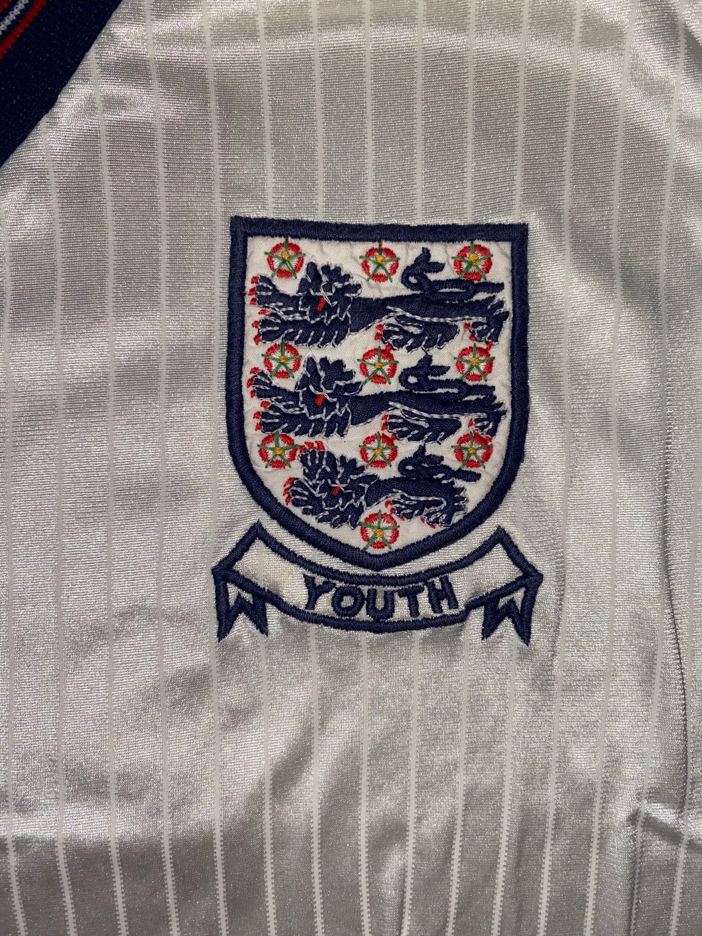 1984 MATCH WORN UMBRO ENGLAND YOUTH U18 HOME SHIRT #6