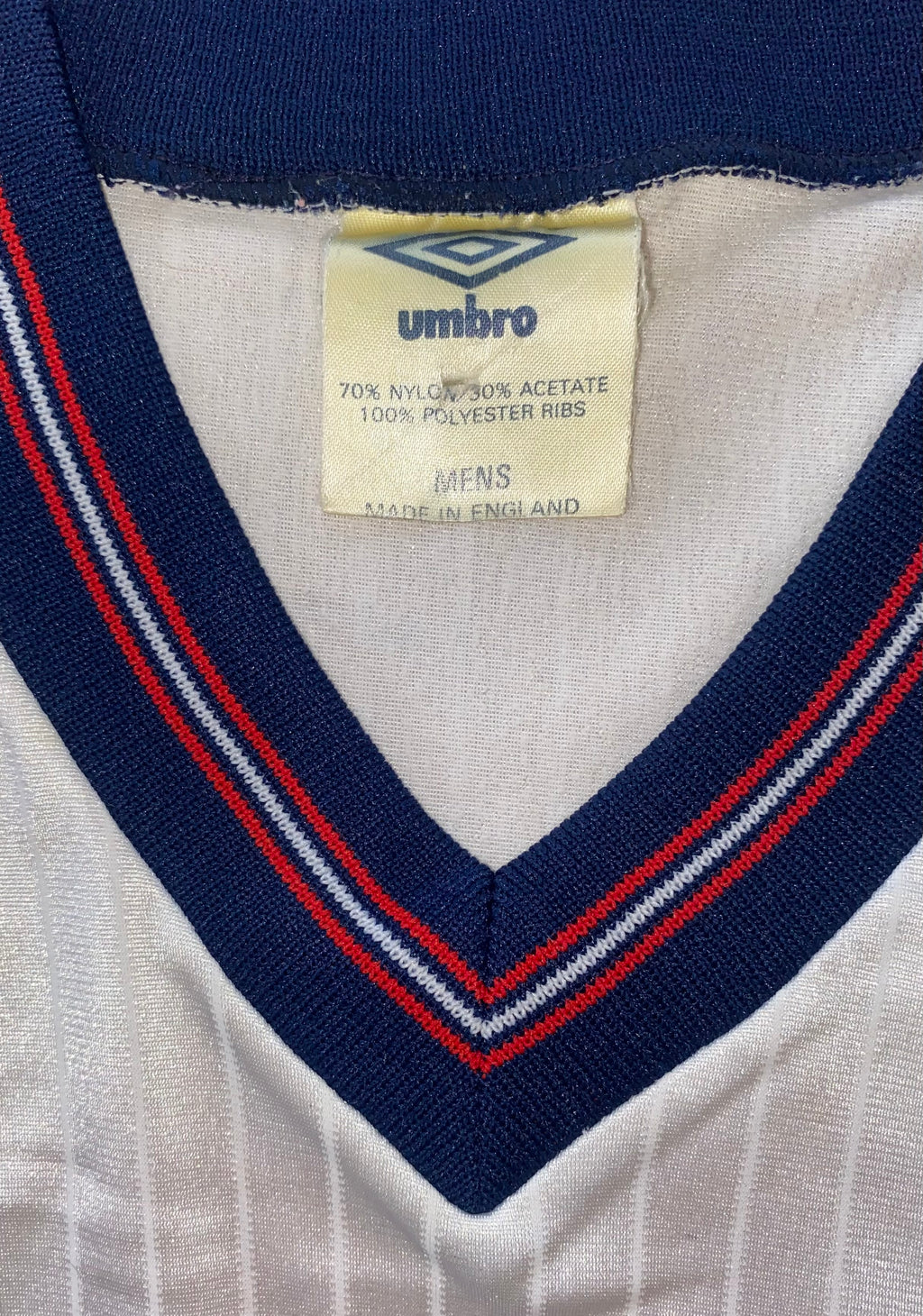 1984 MATCH WORN UMBRO ENGLAND YOUTH U18 HOME SHIRT #2