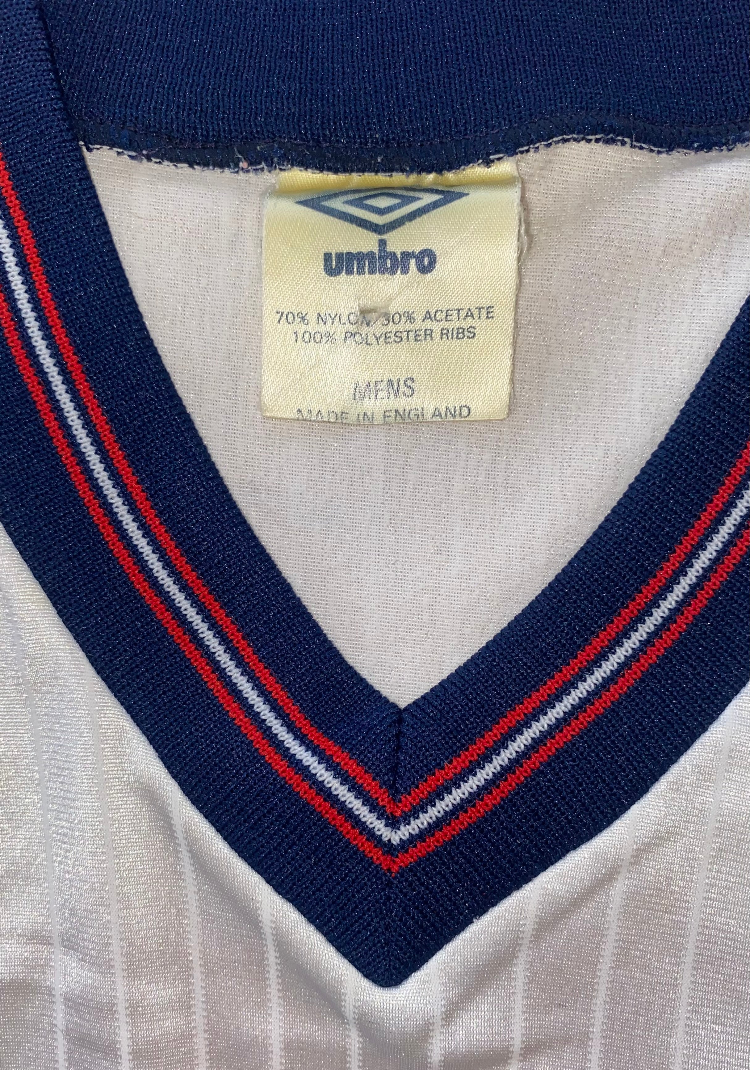 1984 MATCH WORN UMBRO ENGLAND YOUTH U18 HOME SHIRT #2