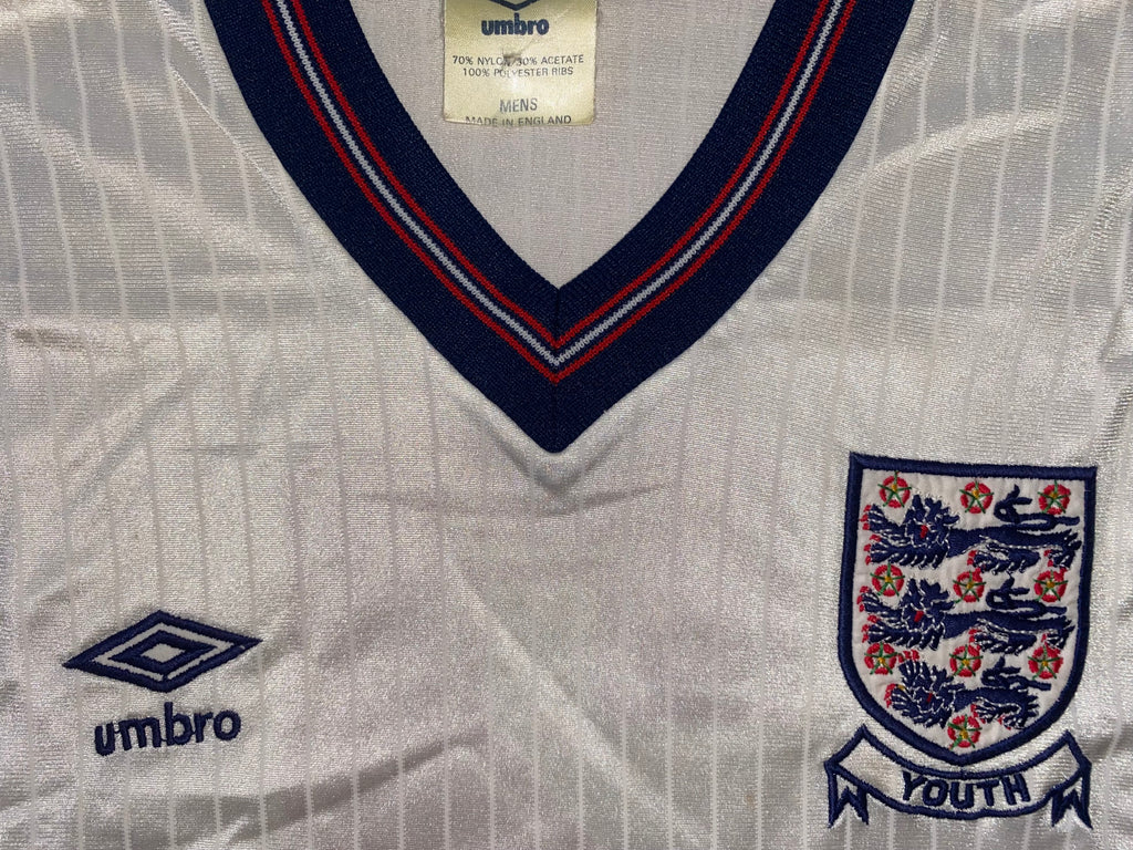1984 MATCH WORN UMBRO ENGLAND YOUTH U18 HOME SHIRT #2