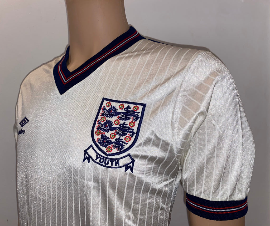 1984 MATCH WORN UMBRO ENGLAND YOUTH U18 HOME SHIRT #2