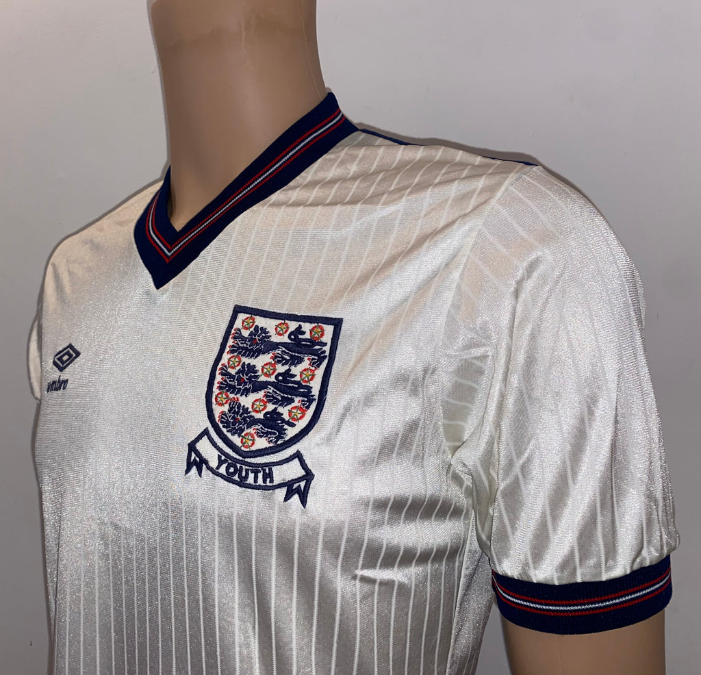 1984 MATCH WORN UMBRO ENGLAND YOUTH U18 HOME SHIRT #6