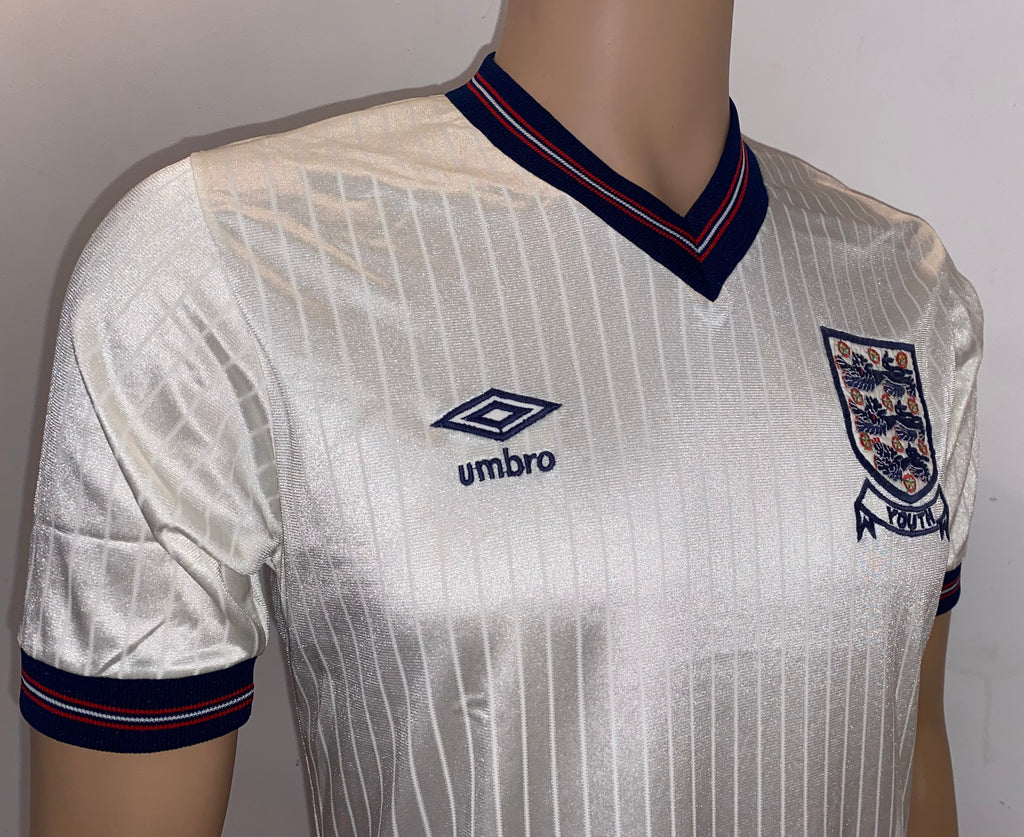 1984 MATCH WORN UMBRO ENGLAND YOUTH U18 HOME SHIRT #6