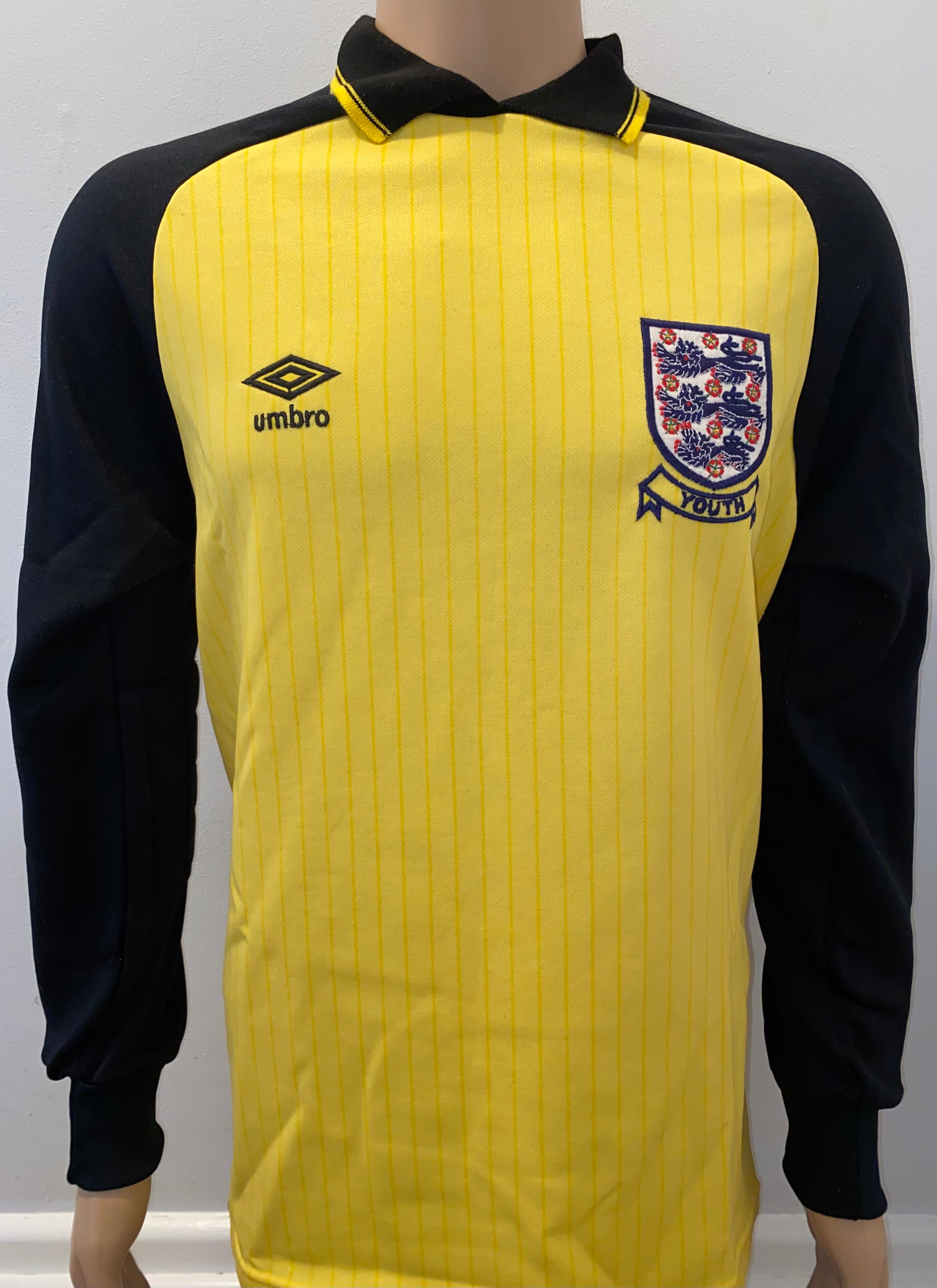 1984 ENGLAND U18 MATCH WORN GOALKEEPERS SHIRT