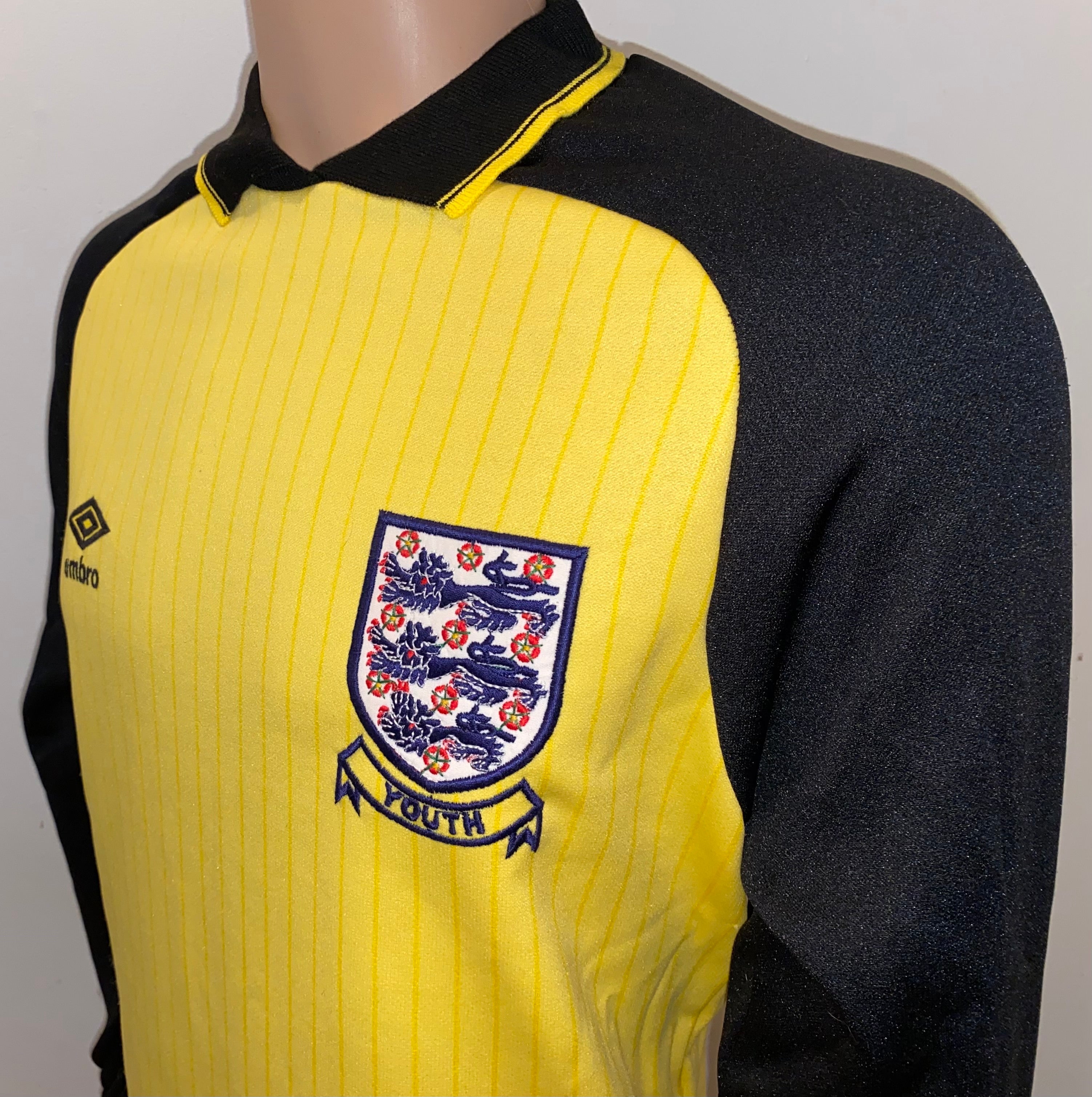 1984 ENGLAND U18 MATCH WORN GOALKEEPERS SHIRT